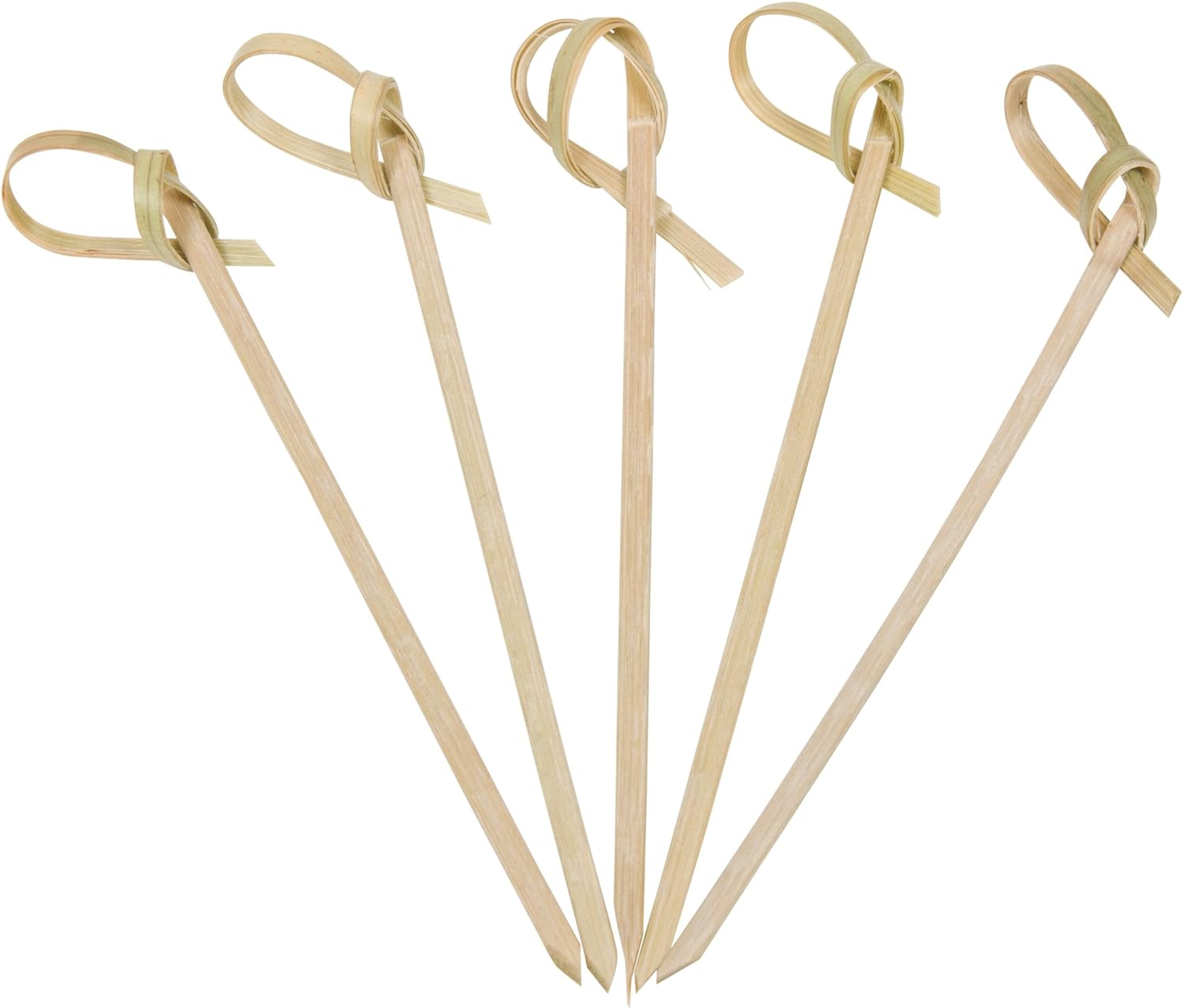 200 Count | Kingseal Bamboo Wood Flower Knot Picks, Skewers, 3.5 Inches, Perfect for Cocktails and Appetizers - 2 Packs of 100 Count image number 2
