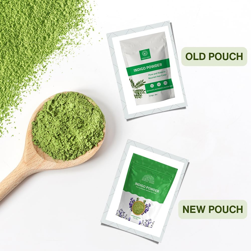 Indigo Powder for Hair Color/Beard Dye by Hebhac Herbs | Natural Indigo Hair Color for Black & Dark Hair | Indigofera Tinctoria | 3.5Oz (100G) Natural Hair Dye Powder