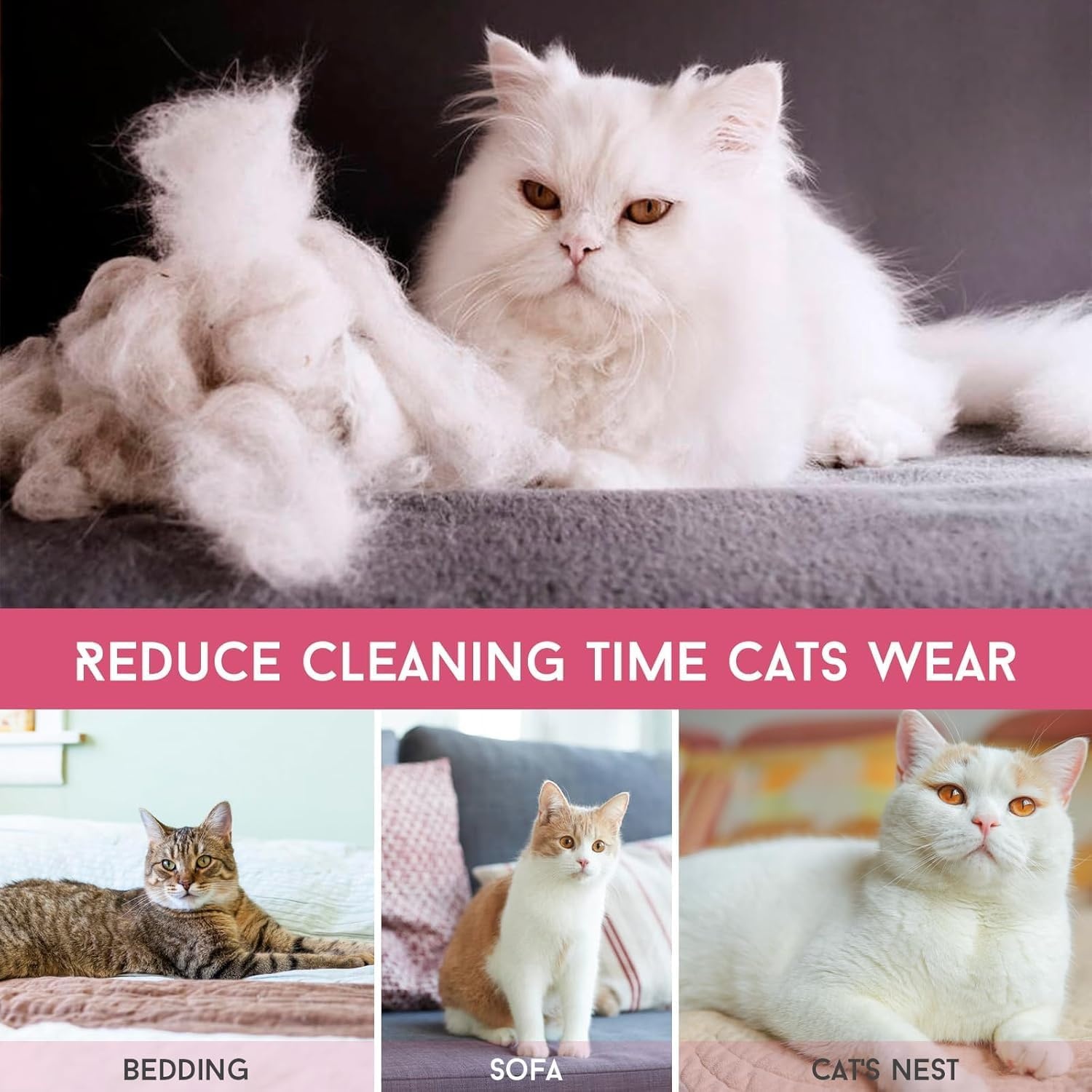 DENTRUN Cat Surgery Recovery Suit Cat Post Surgery Suit Cat Clothes for Cats Only Kitten Clothes Cat Onesie Cat Outfit E-Collar Alternative Cat Jumpers Lost Hair Removable Breathable image number 3