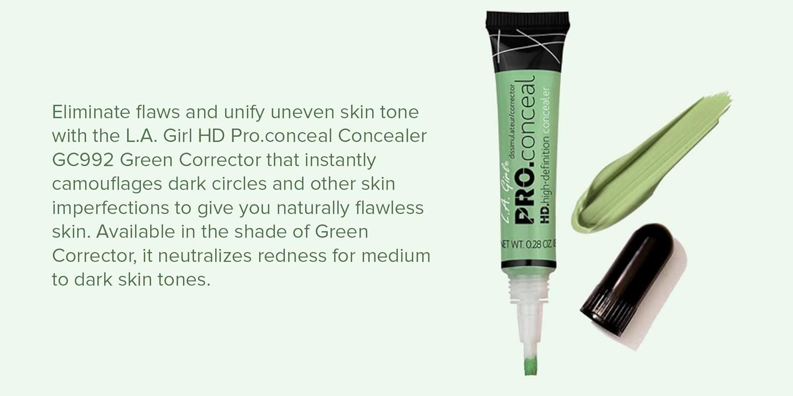 L.A. Girl Pro Coneal Hd. High Definiton Concealer 5Ml 992 Green,3Pcs image number 4