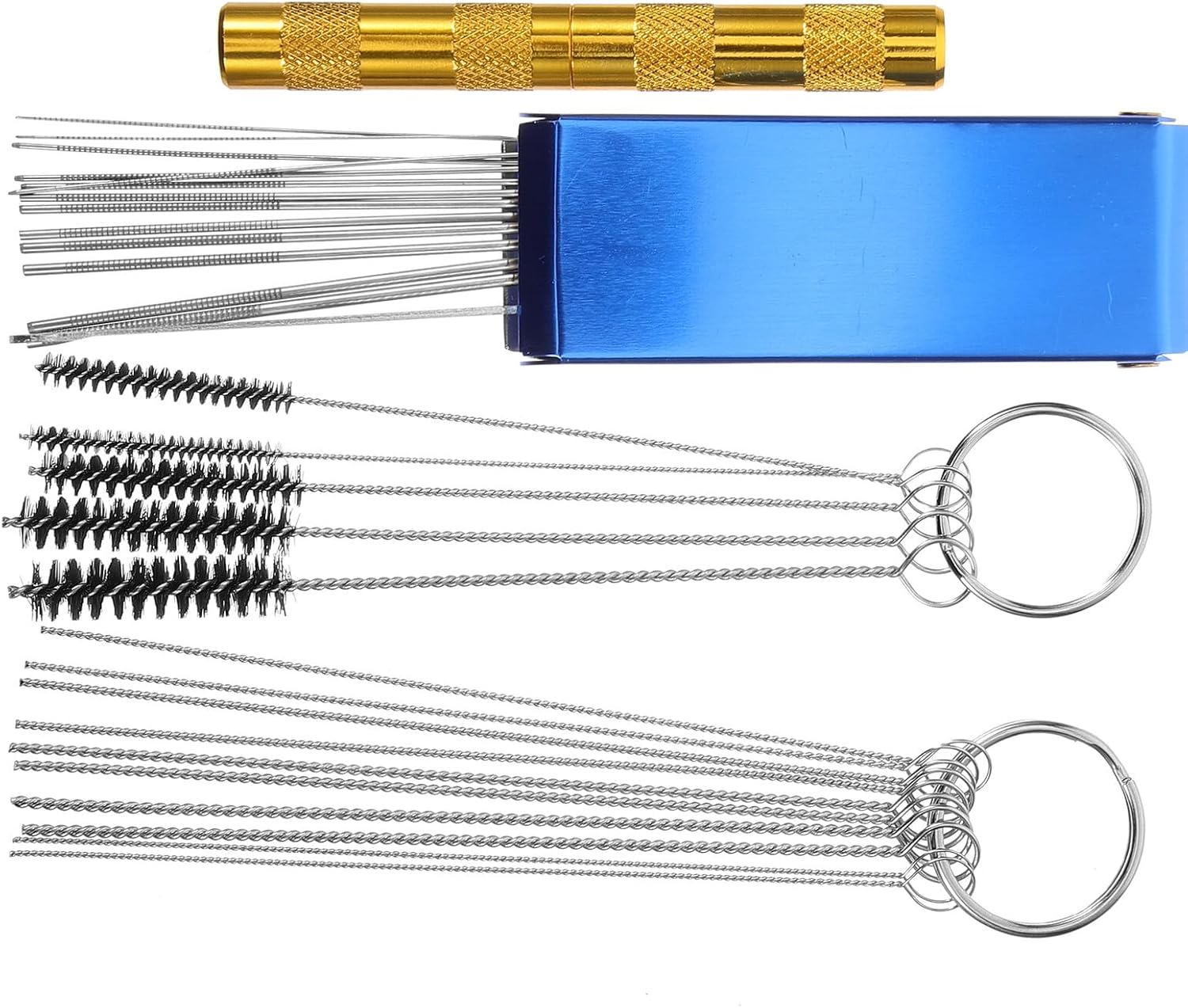 Stainless Steel Carburetor Cleaning Tool Set with Needles and Brushes for Engine Motor Maintenance Portable Cleaning Kit for Welding Torch Tips and Automotive Equipment Easy image number 4
