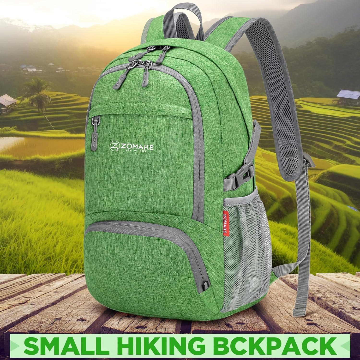 ZOMAKE Foldable Travel Daypack 25L - Lightweight Small Hiking Backpack Tear Resistant for Camping Outdoor Sports image number 1