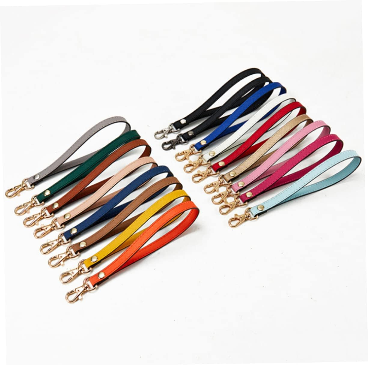 SHINEOFI Leather Wrist Strap and Clutch Wristlet for Women Pink Textured Genuine Leather with Gold Buckle Keychain Hand Strap for Purse and Wallet Accessories image number 2