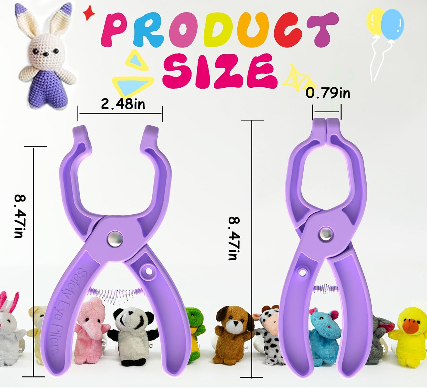 Safety Eye Tool Auxiliary Tool for Attaching Safety Eyes for Crocheting Safety Eyes Crochet Tools for Amigurumi Crochet & Stuffed Animal Eyes Making Supplies Tool（Purple） - Purple image number 2