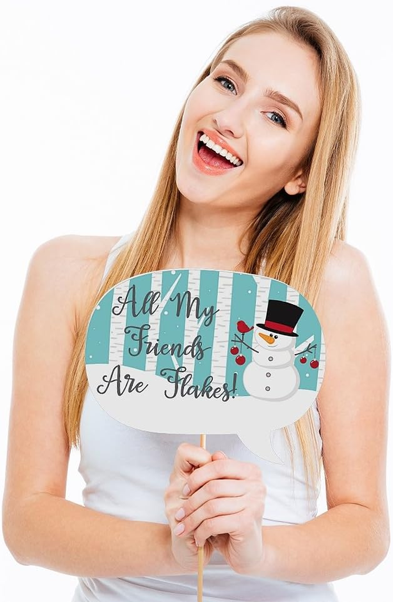 Big Dot of Happiness Let It Snow - Snowman Christmas - Holiday Photo Booth Props Kit - 20 Count image number 5