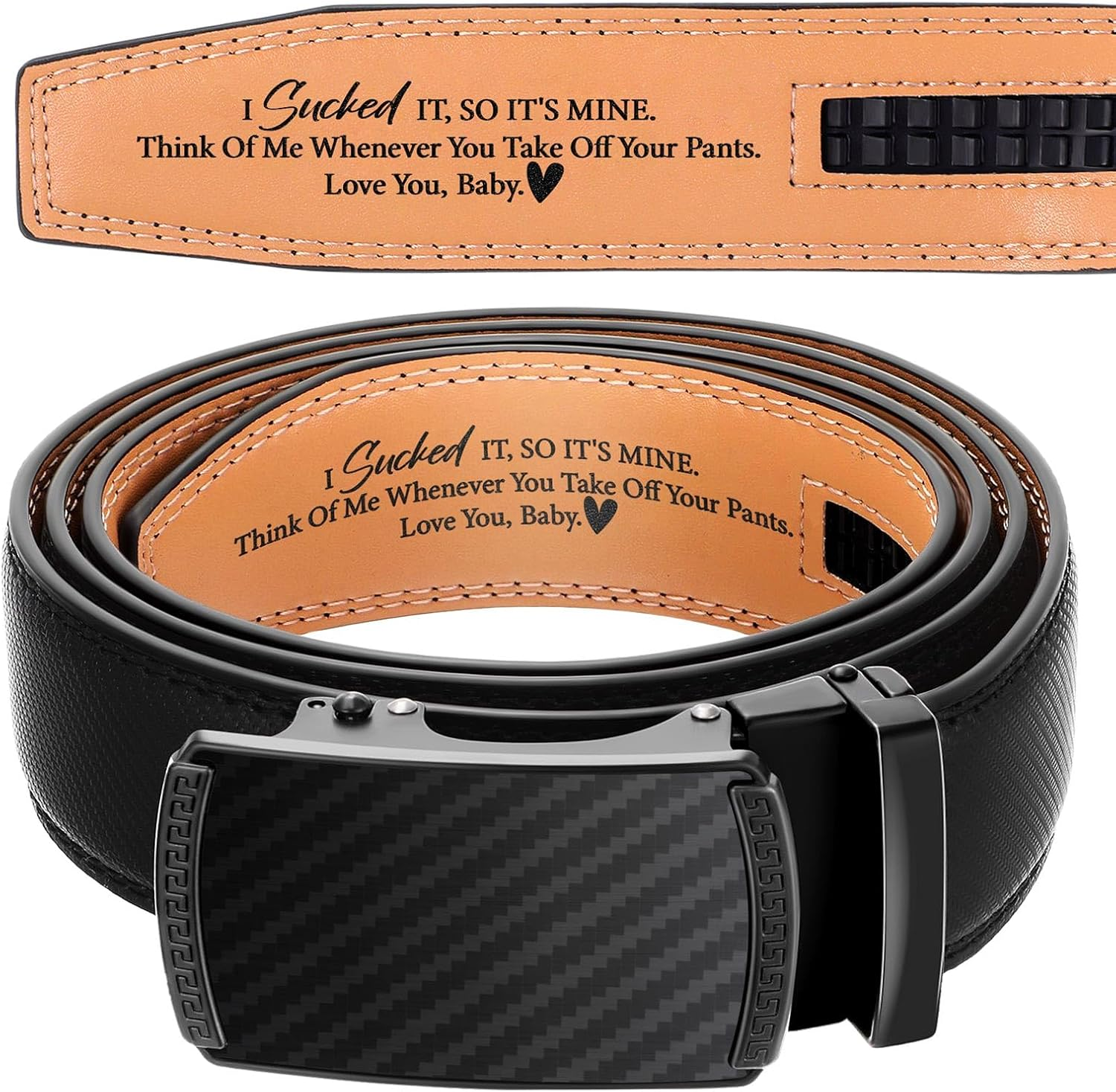 Mens Belt Personalized Engraved Mens Belt Leather Slide Ratchet for Him Father'S Day Husband Gift, 36-42Inch
