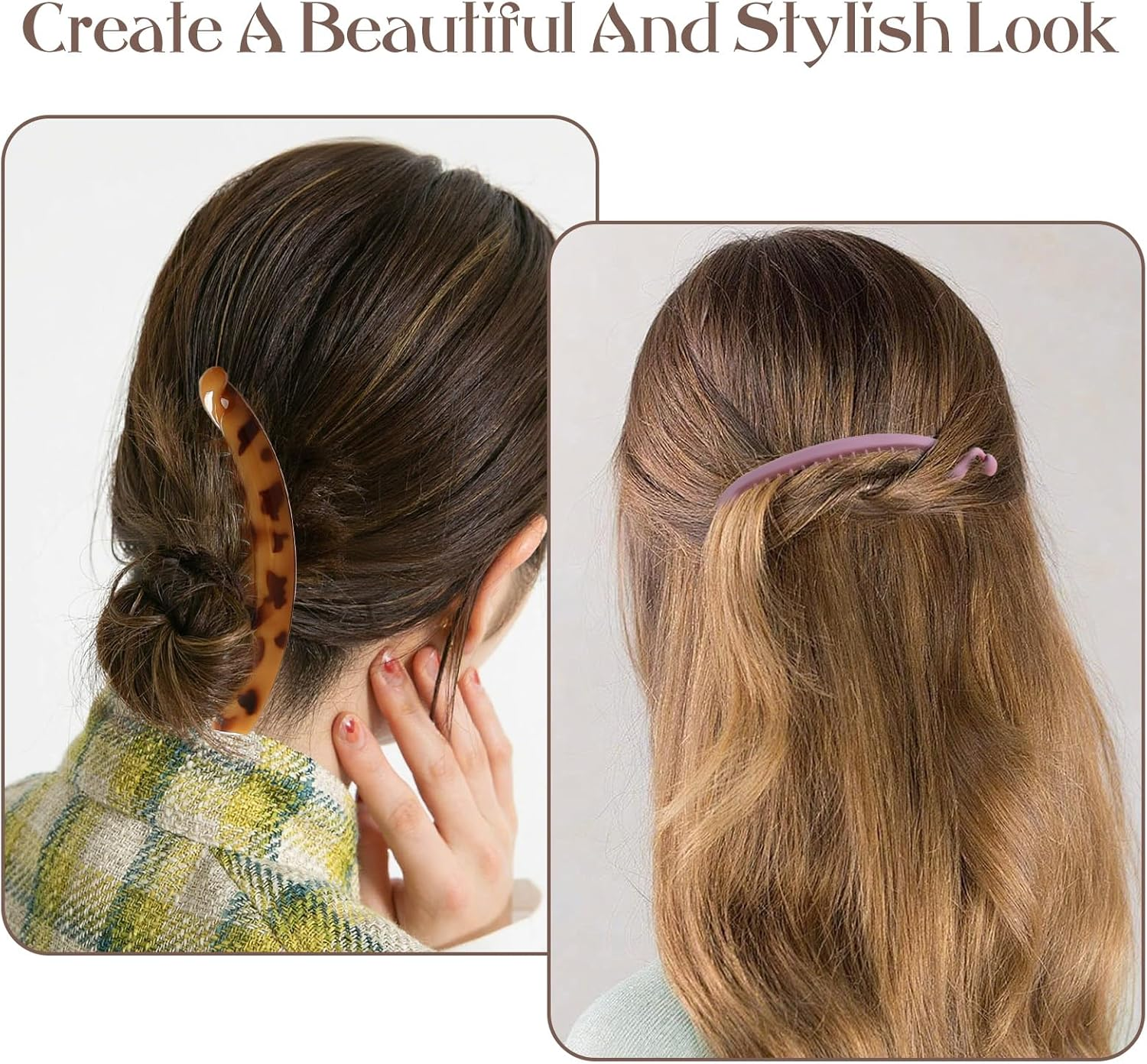 VEGCOO Pack of 10 Banana Clip Hair, Large Vintage Banana Clip, Banana Clips for Thick and Thin Hair, Non-Slip Ponytail Holder Clip for Women and Girls image number 5