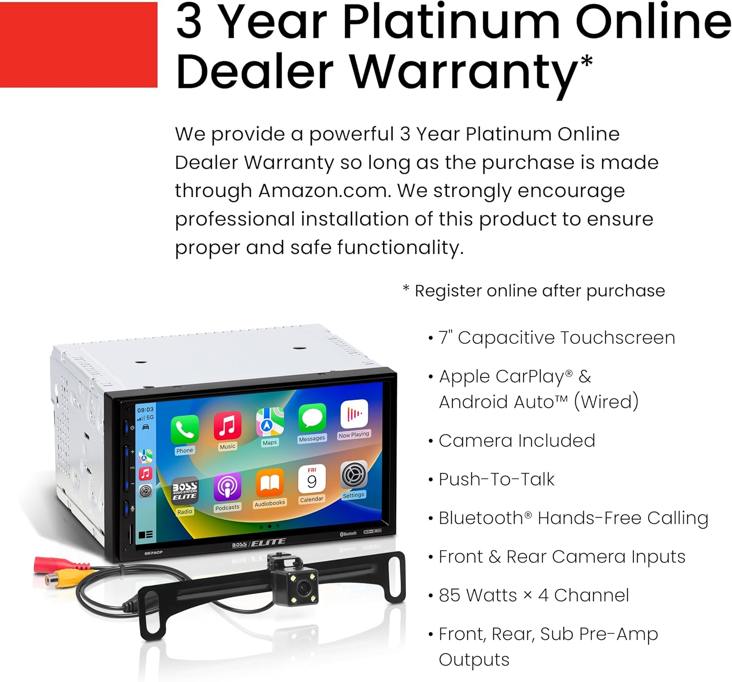 Boss Audio BE7ACP-C Digital Multimedia Receiver, 7 Inch image number 4