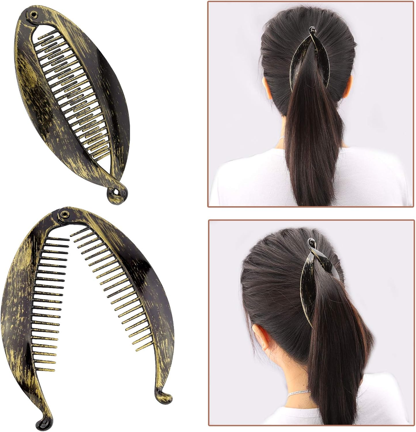 LUTER 6Pcs 5.5 Inch Banana Hair Clips Fish Shape Hair Grips Clamp Women Hair Accessories (2 Styles, 3 Colors)