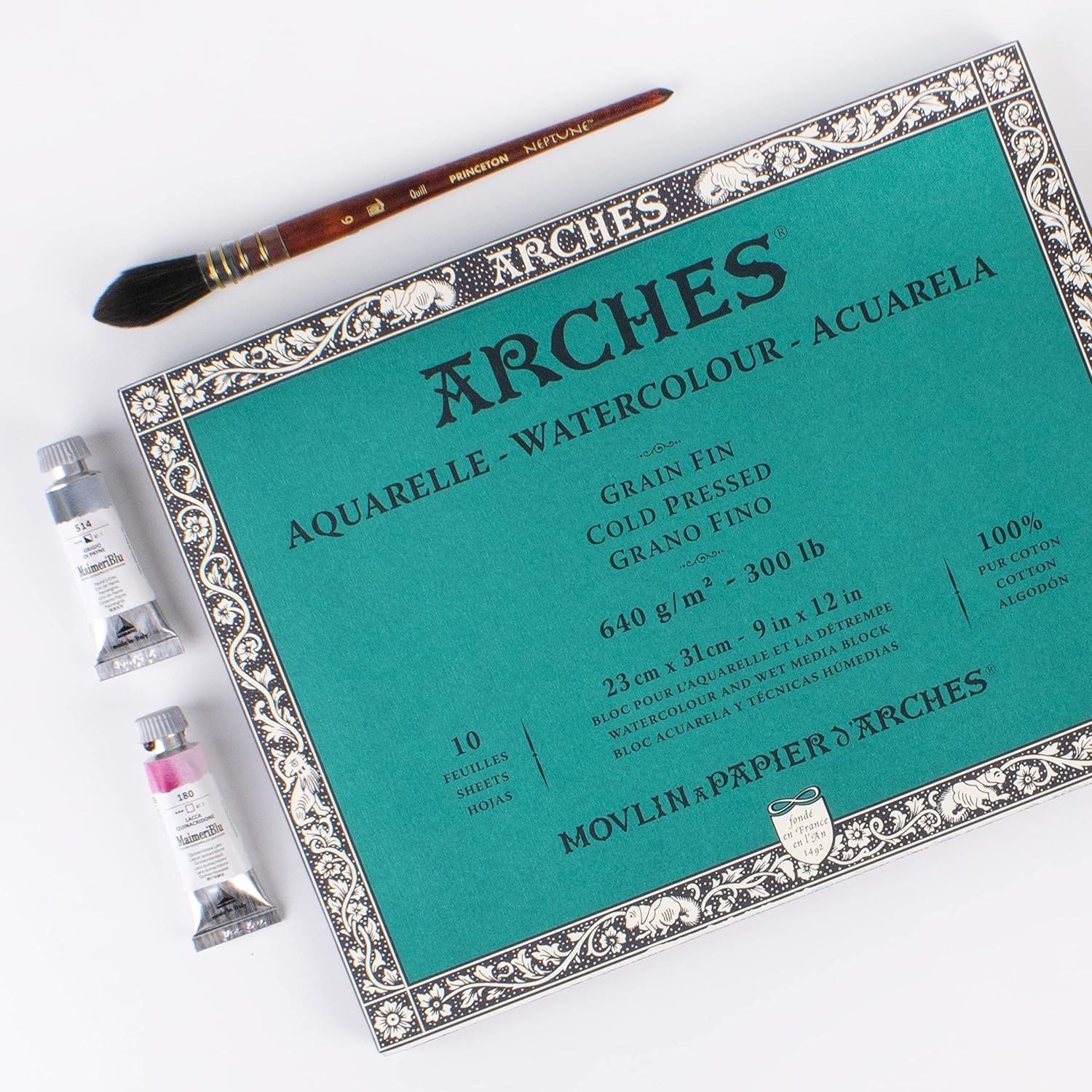 ARCHES Watercolour Block, 640 GSM, Cold Pressed, 23 X 31 Cm, Wood, Black image number 2