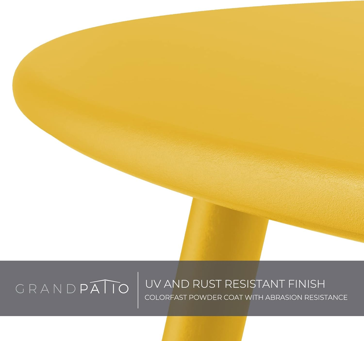 Grand Patio Steel Patio Side Table, Weather Resistant Outdoor round End Table, Yellow image number 6