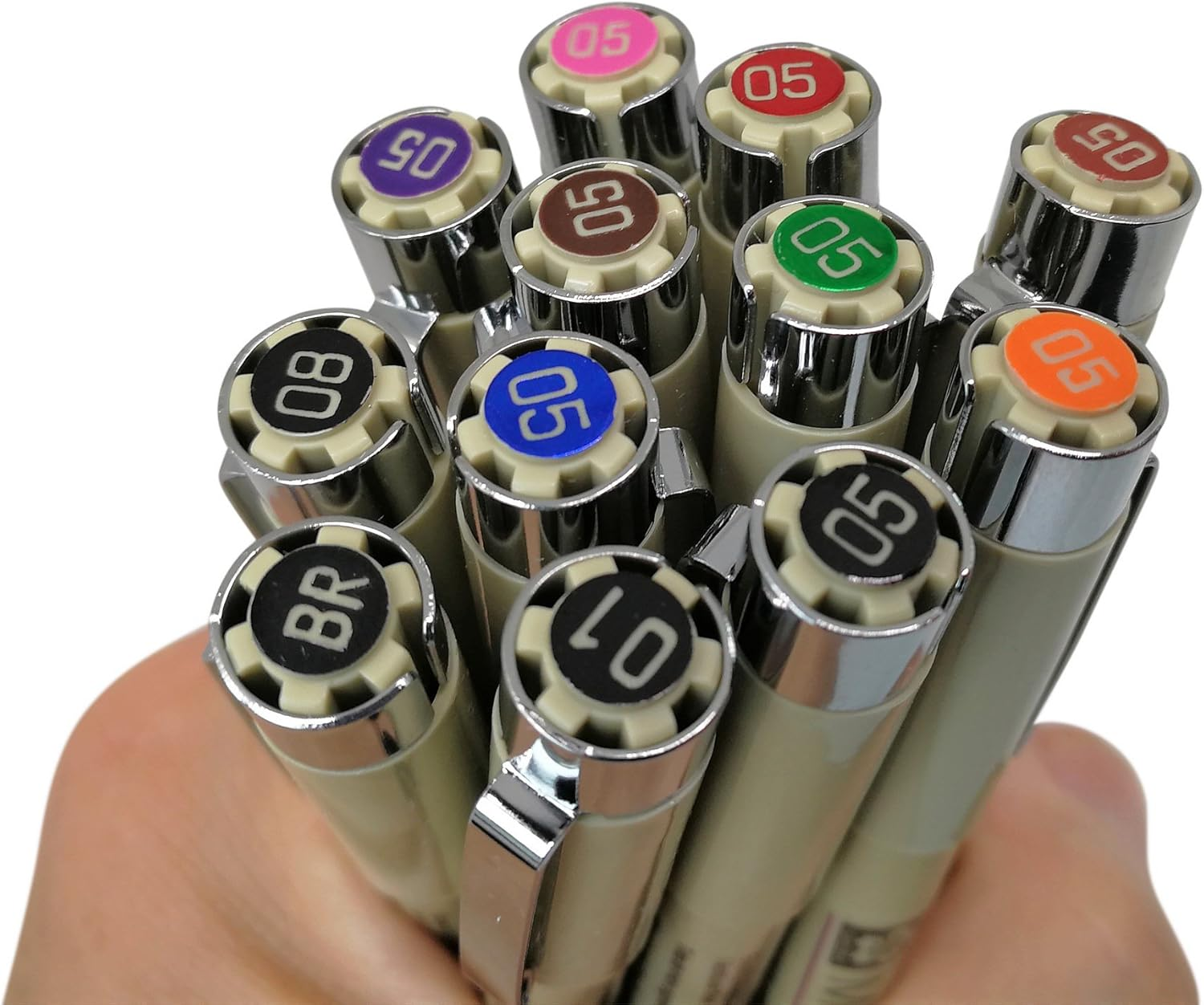 Sakura Pigma Micron Pens 12 Fineliner Drawing Set (05 Assorted Color with Black Brush, 08, 01 & 05) image number 4