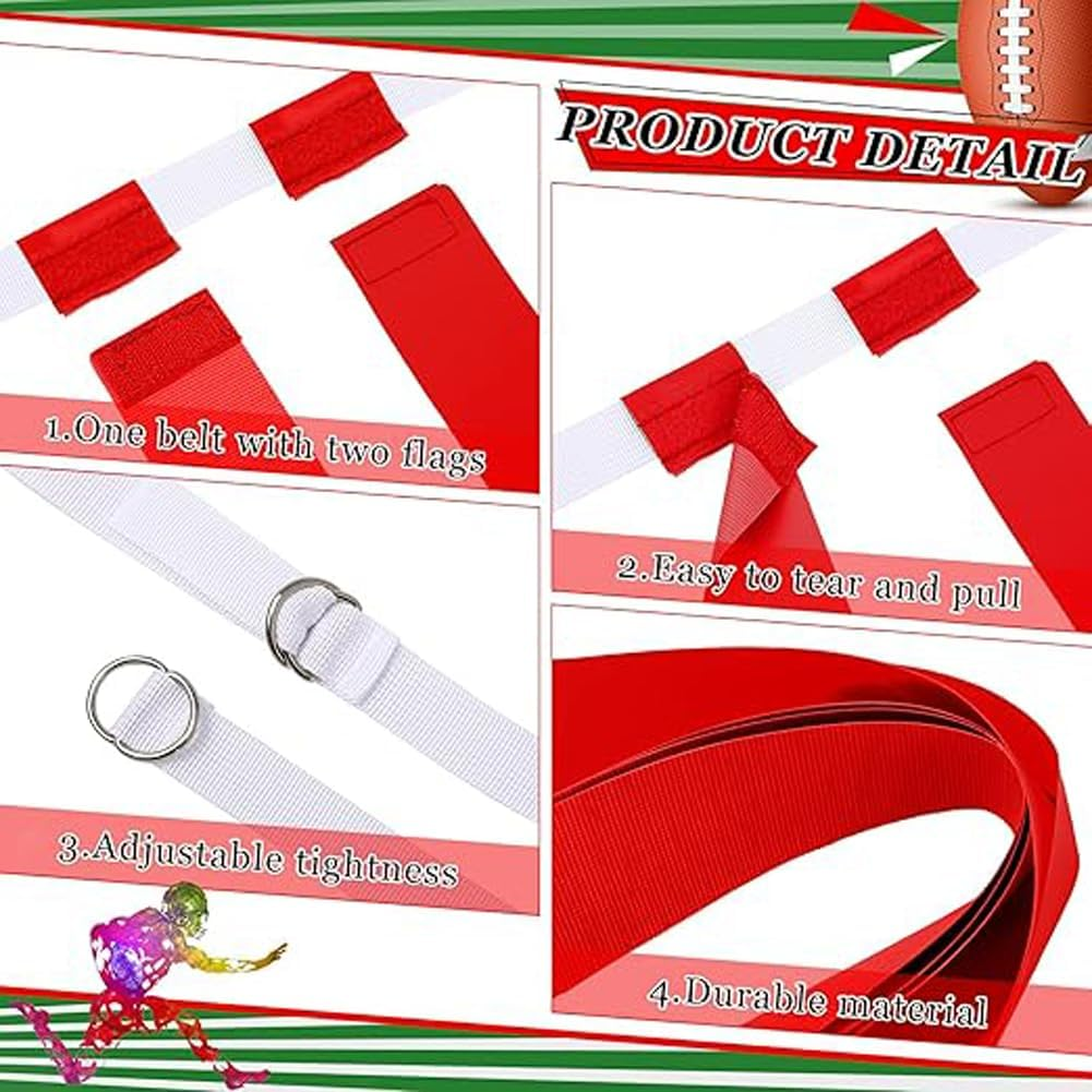 5Pcs Rugby Training Accessory,Flag Football Kit with Yellow Flags and Belts for Football Games