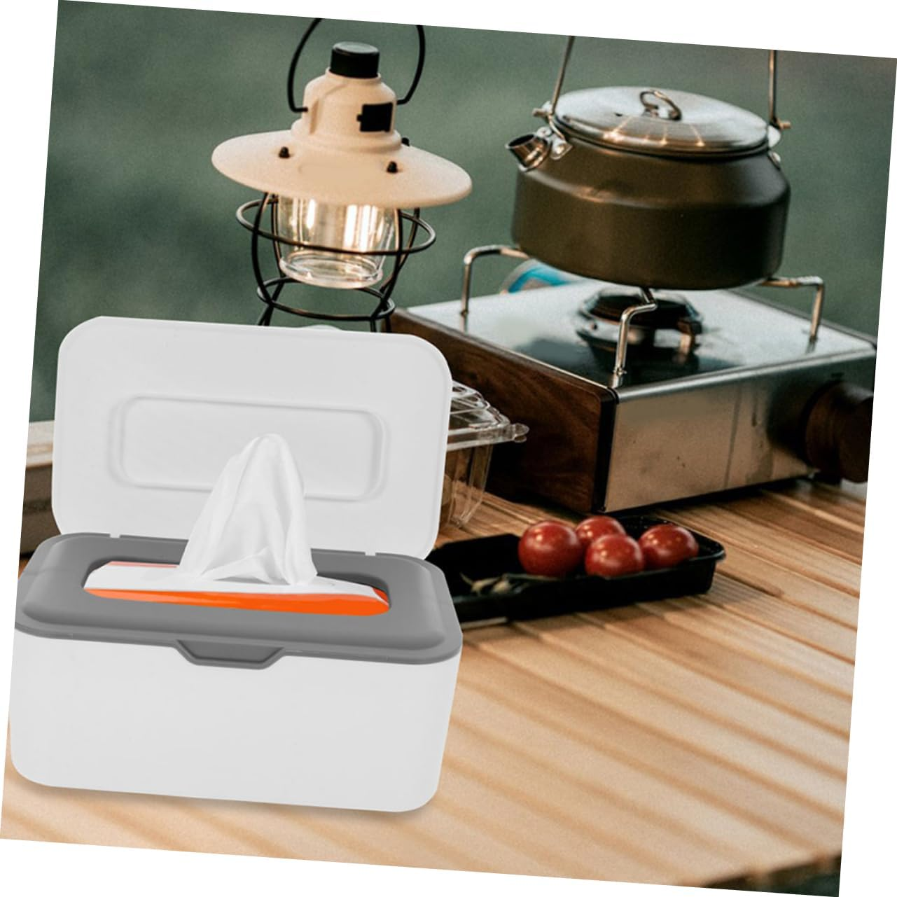 Bestonzon Refillable Wipe Dispenser and Reusable Baby Wipe Holder Lid for Home and Travel Gray 2Pcs Storage Box for Wet and Dry image number 6