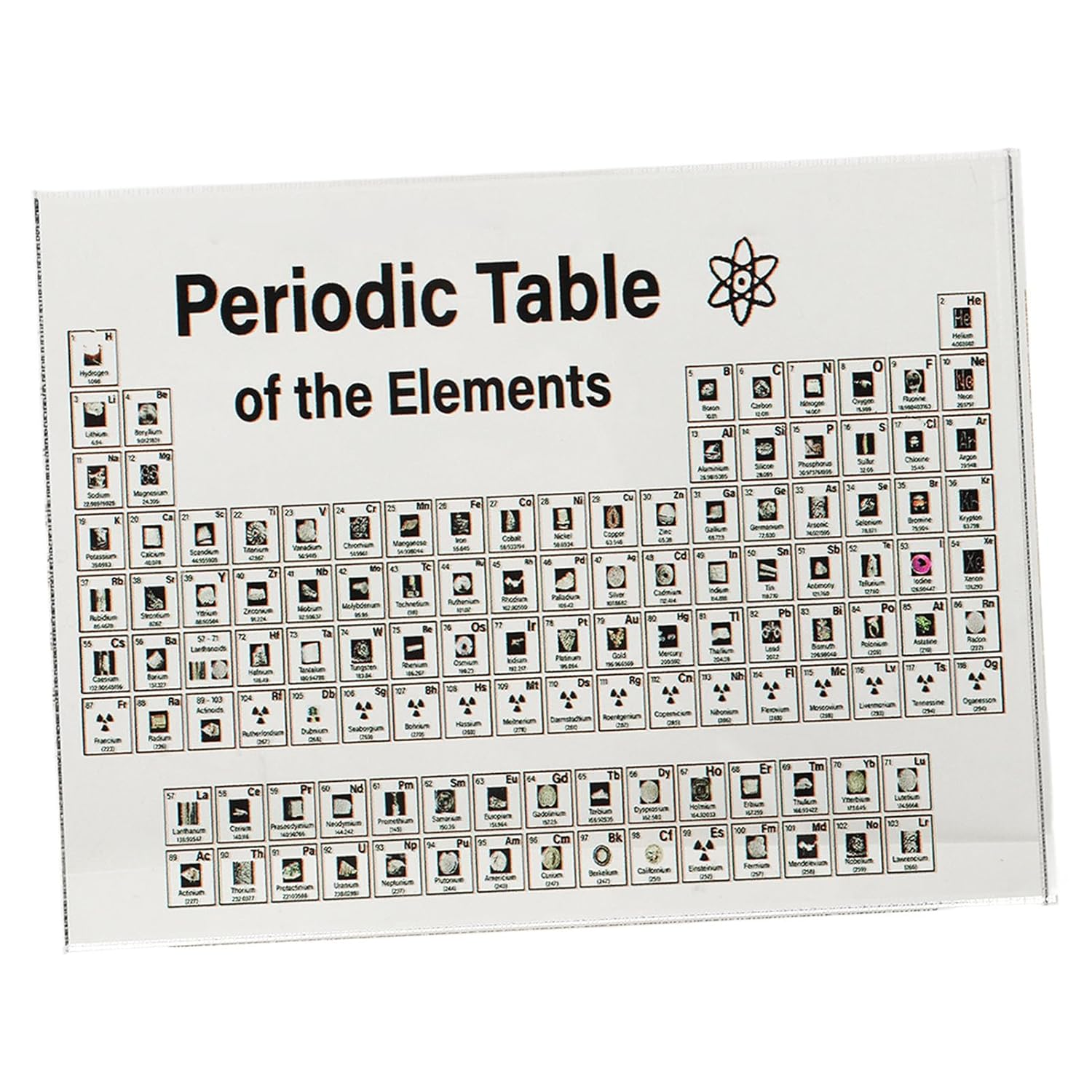 Jectse Large Periodic Table with Real Elements inside Clear Acrylic, Lightweight, Portable Chemistry Chart for Classroom, Science Lovers, Students, Gift Idea