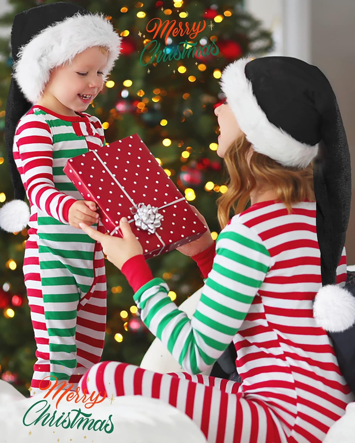 Long Santa Hats Xmas Velvet Christmas Hats for Adults Keep Warm Winter Christmas Costume image number 2