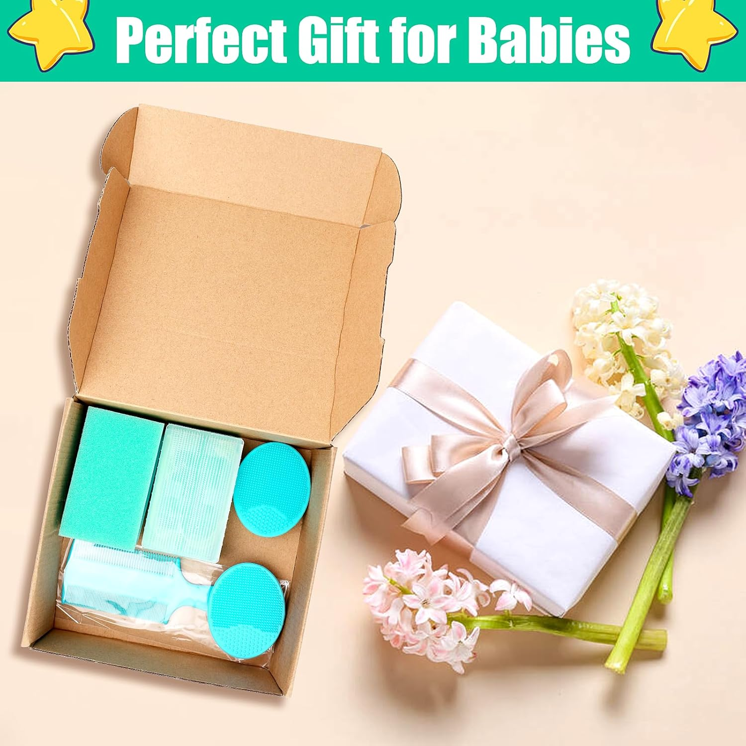 Cradle Cap Brush for Babies, 5Pcs Cradle Cap Treatment Set with Soft Bristle Brushes Silicone Scrubber Long Comb for Newborn Bathing Essentials Baby Brush and Comb Set (Green)