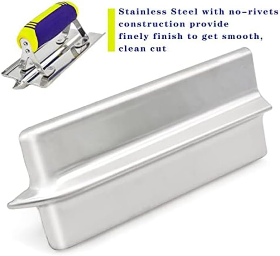 Concrete Hand Edger and Groover Tools Set Silver & Blue Tiling Tool Construction Tools Plaster Stucco Cement Finishing Kit image number 1