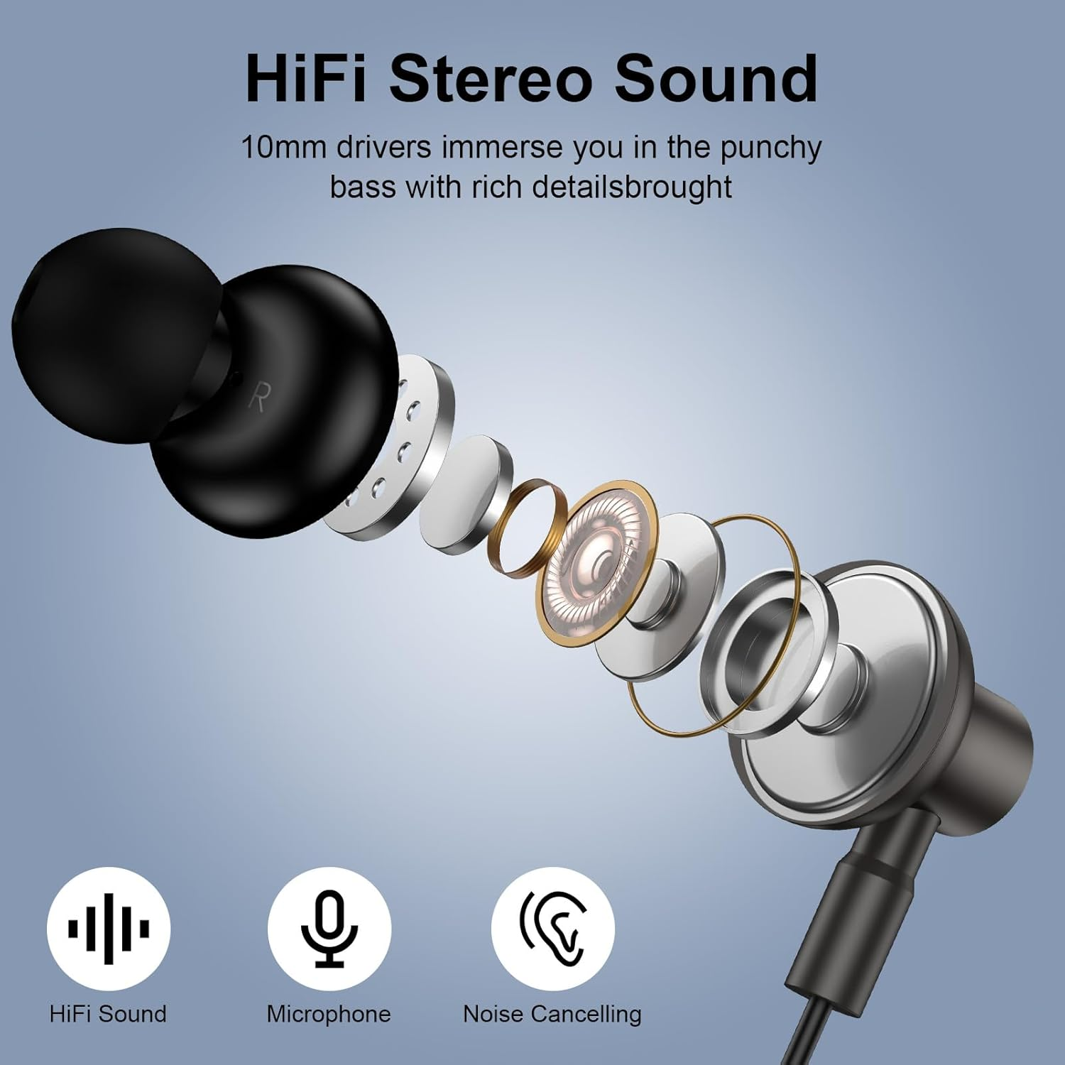 In-Ear Headphones with Cable USB C for Iphone 17 17Pro 16 16E 15 Pro Max Plus, USB C Headphones with Cable Magnetic Headset Type C Earphones for Samsung Galaxy A36 5G A17 A16 A56 A55 S25 Ultra S24 S23 image number 6