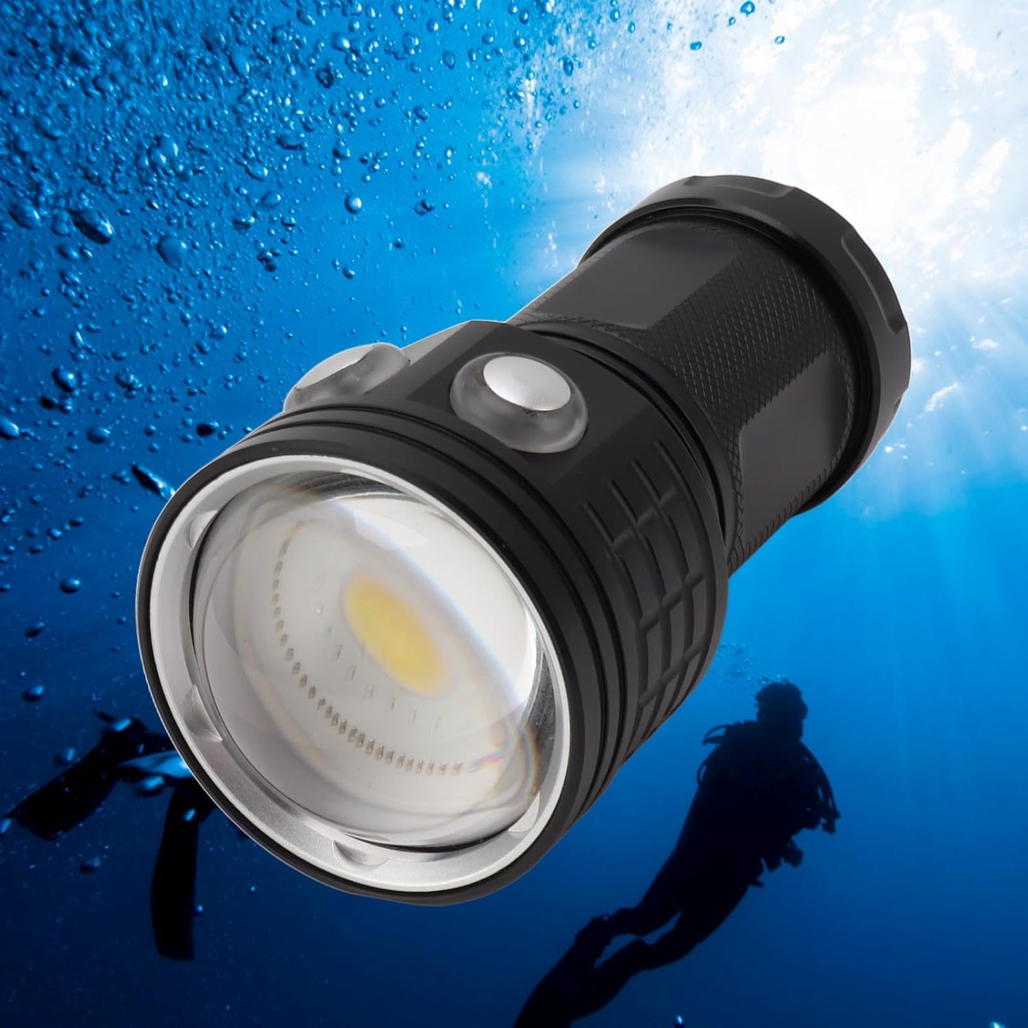 Phefop Professional Underwater Flashlight 10000LM Diving Video Flashlight 100M IPX8 Waterproof Fill Light Red and Blue image number 4