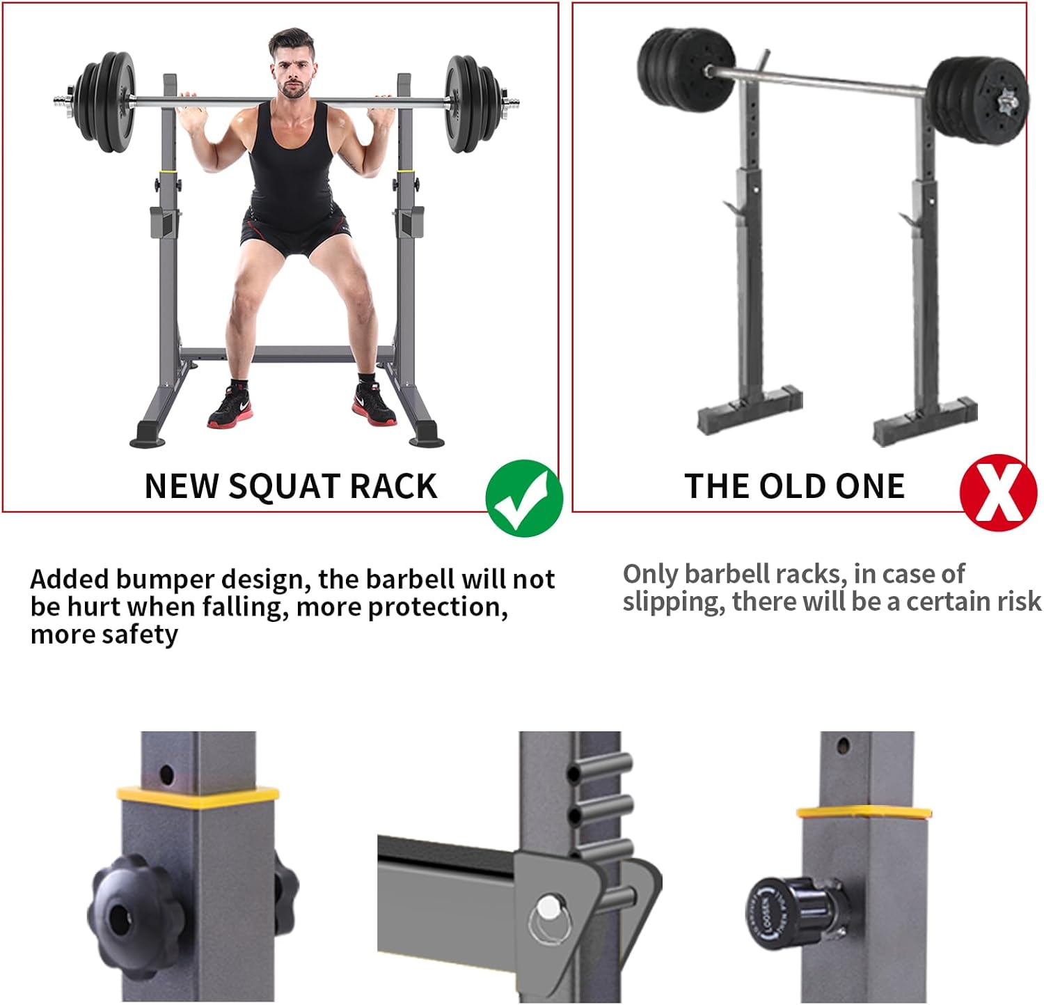 K Kingkang Adjustable Squat Rack,Multi-Function Barbell Rack for Weight Lifting and Home Gym Fitness Workout Portable Squat Bench Press image number 1