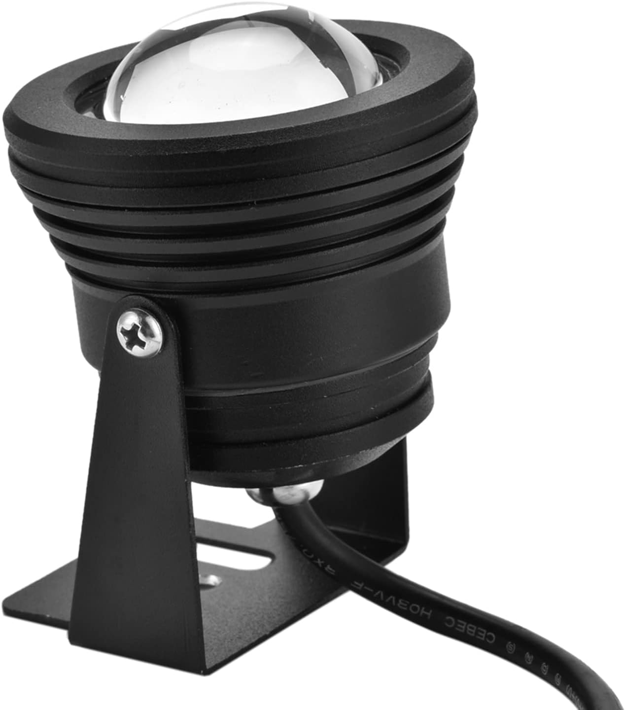 12V 10W Spot Light IP65 Waterproof RGB LED Aquarium Pond Spotlight Underwater Fish Lighting with Remote Controller, 120 Degree Adjustable Stand (Black Cover)