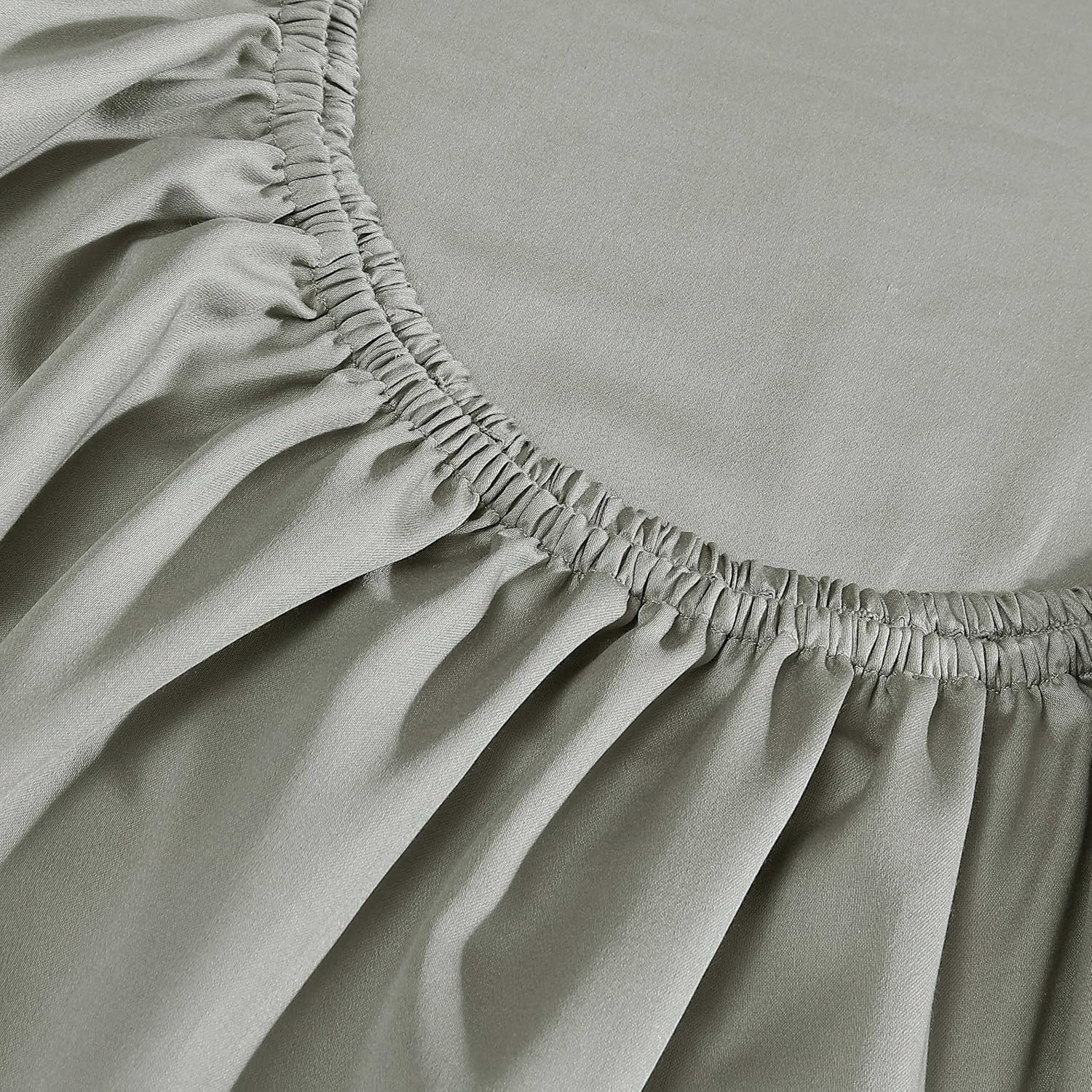 Calvin Klein - King Sheets, Organic Cotton Sateen Bedding Set, Luxuriously Soft Home Decor, GOTS Certified (Organic Earth Dusty Olive, King) image number 5