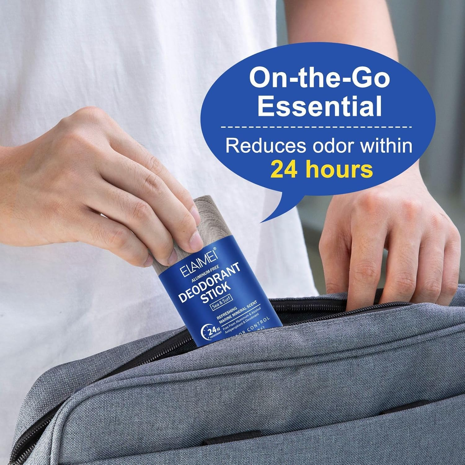 Natural Deodorant - Refreshing Marine Mineral Scent, Extra Strength Natural Deodorant for Women & Men (80G, 2.82 Oz) image number 5