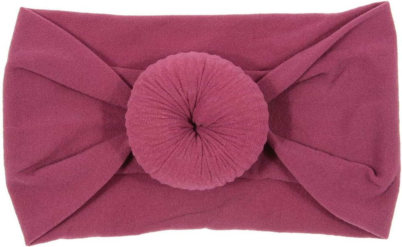 Nishine 6 Pack Cute Toddler Baby Girls Elastic Soft Nylon Headwraps Infant Knot Bow Headband Turban image number 5