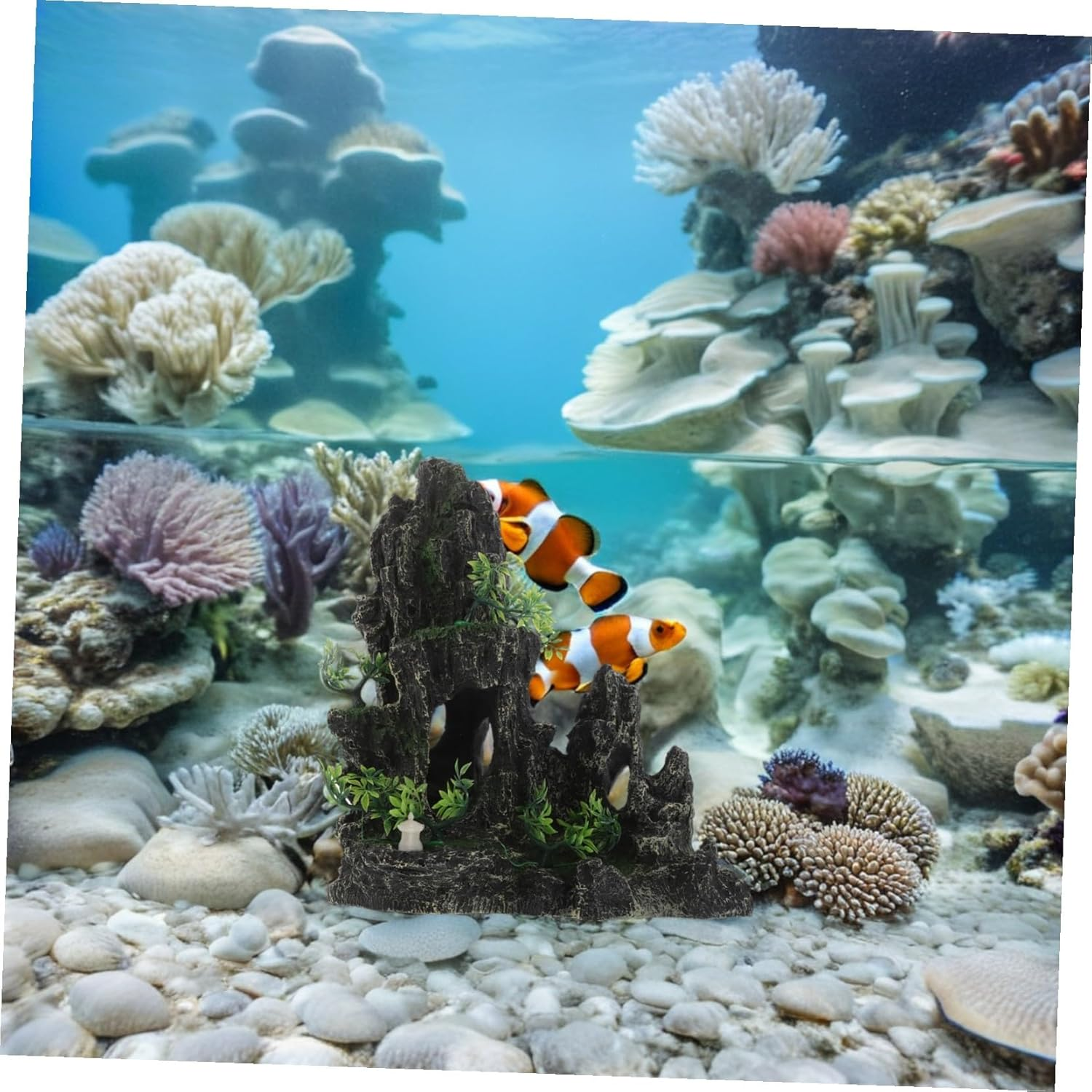 CORHAD Simulated Stone Fish Tank Rock Cave Decor for Aquarium with Shrimp Hideaway Naturalistic Artificial Rock Shelter Enhances Aquatic Habitat Suitable for Large Tanks image number 6