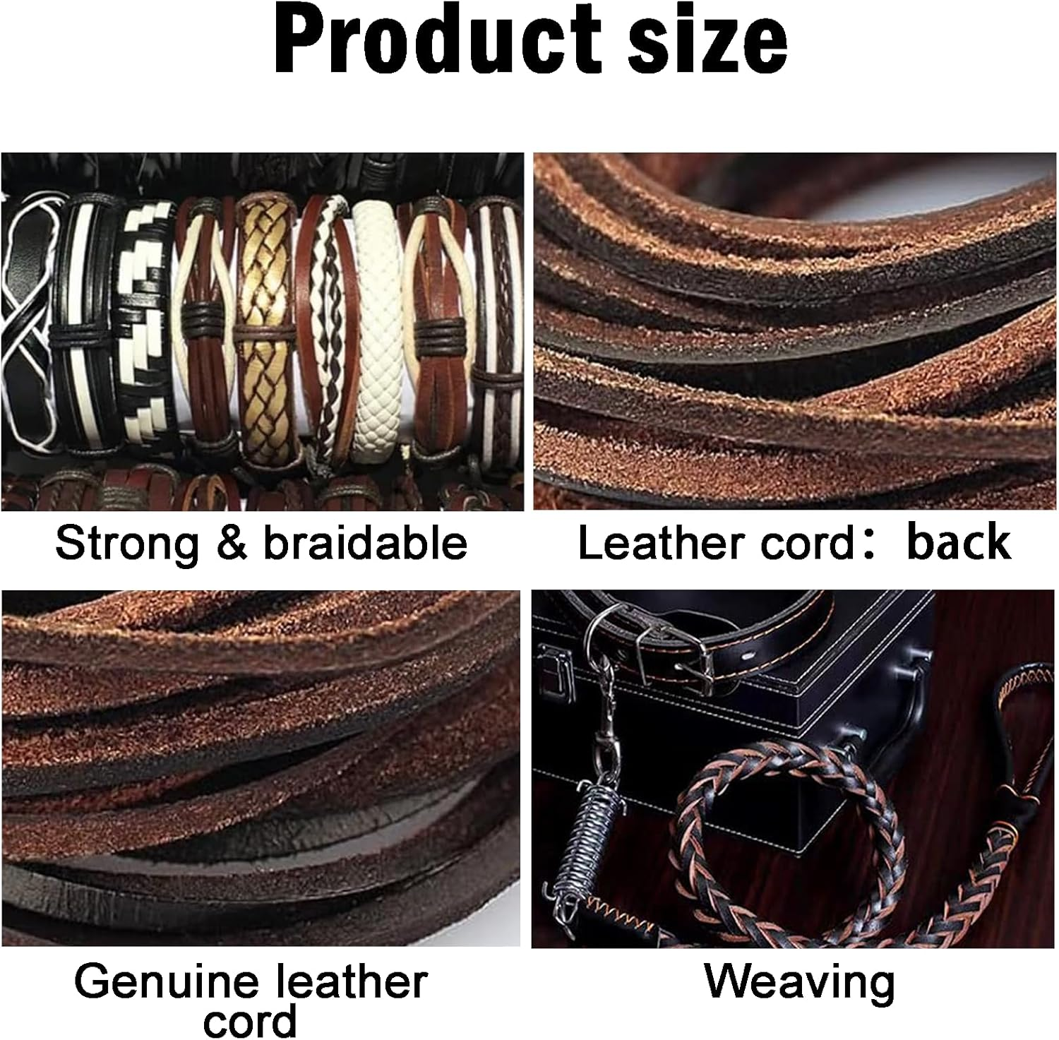 Rylaxzon Leather String for Bracelet Necklace Beading DIY Handmade Crafts, 3Mm Cord for Jewelry Making, Leather Necklace Cord, Garden Tools, Dark Brown for Toys, Woven Bags and DIY Bracelets, Braiding image number 2