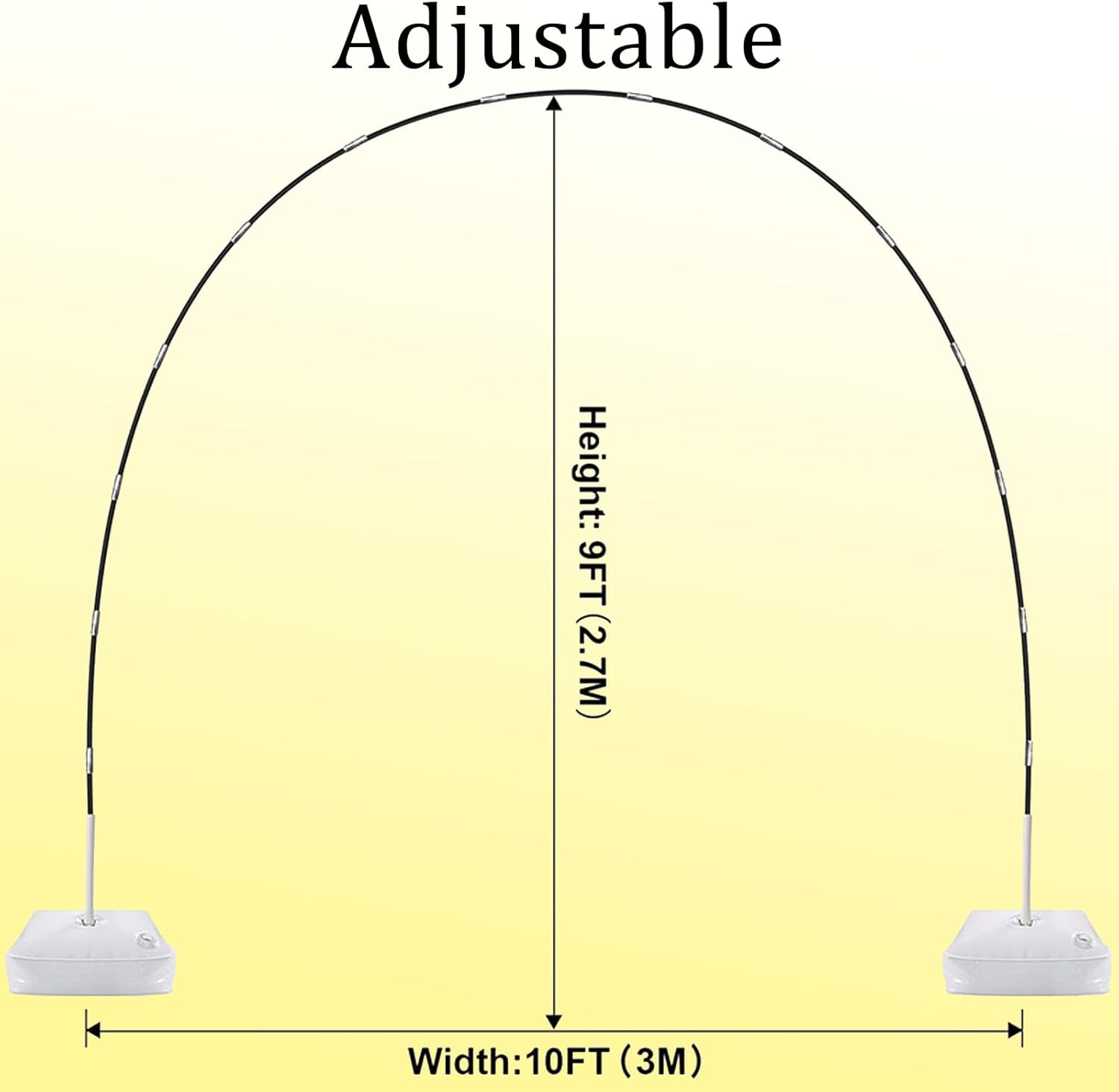 Balloon Arch Kit with Stand & Base, 9FT Tall & 10FT Wide Adjustable Backdrop for Birthday, Graduation, Wedding Party Decorations image number 4