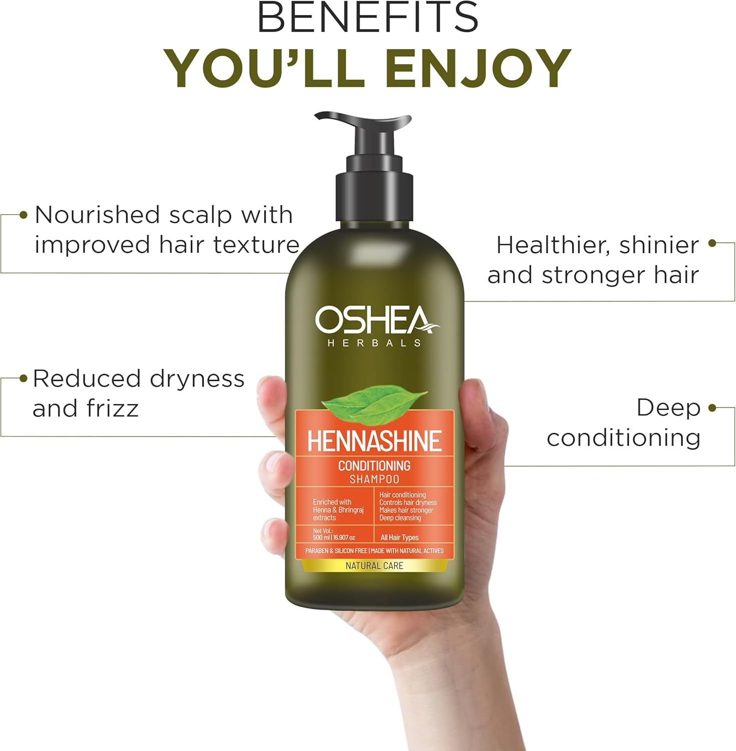 Oshea Herbals Heenashine Conditioning Shampoo 500ML image number 5