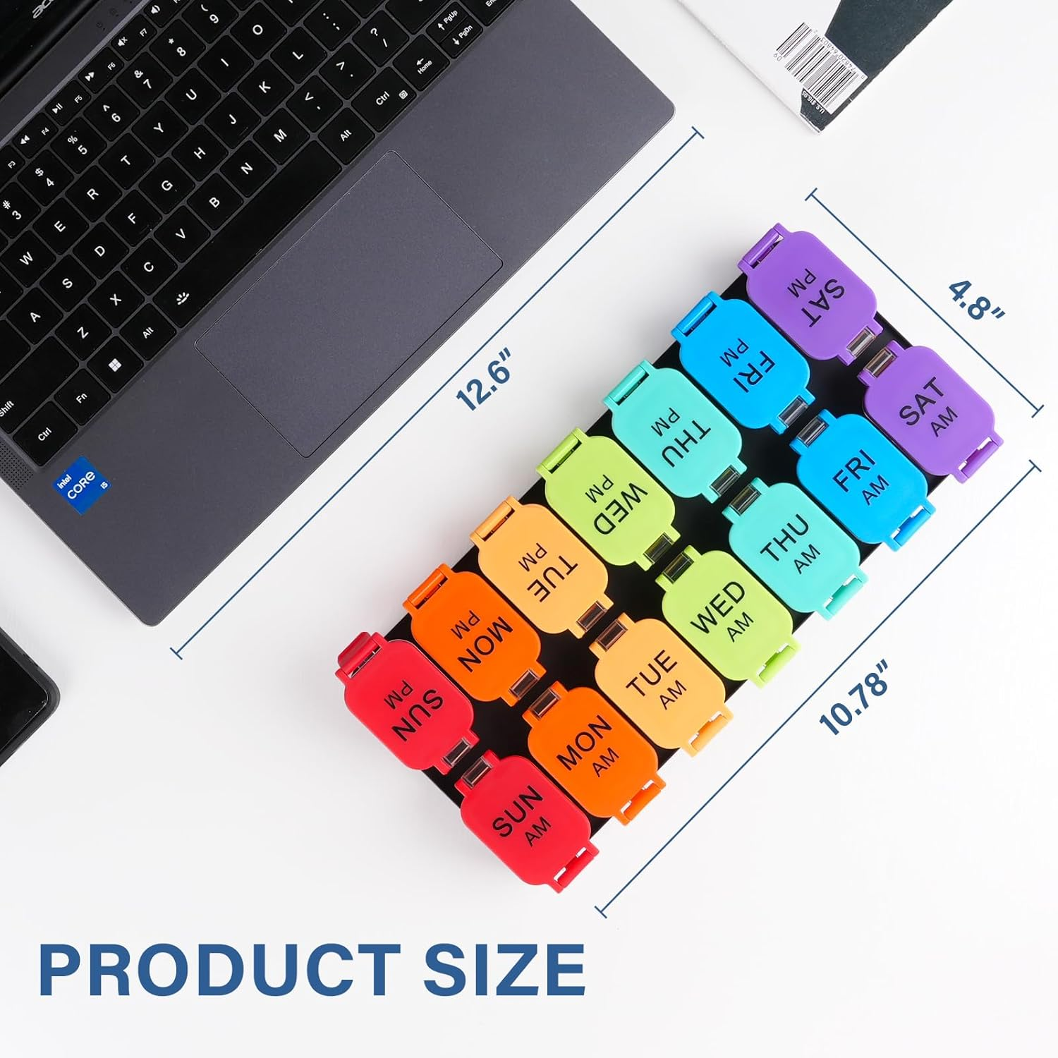 Extra Large Weekly Pill Organizer - 7 Day AM/PM Pill Box, Twice a Day XL Pill Container for Vitamins and Supplements, Airtight & Detachable Design, Ideal for Daily Medication Management image number 5