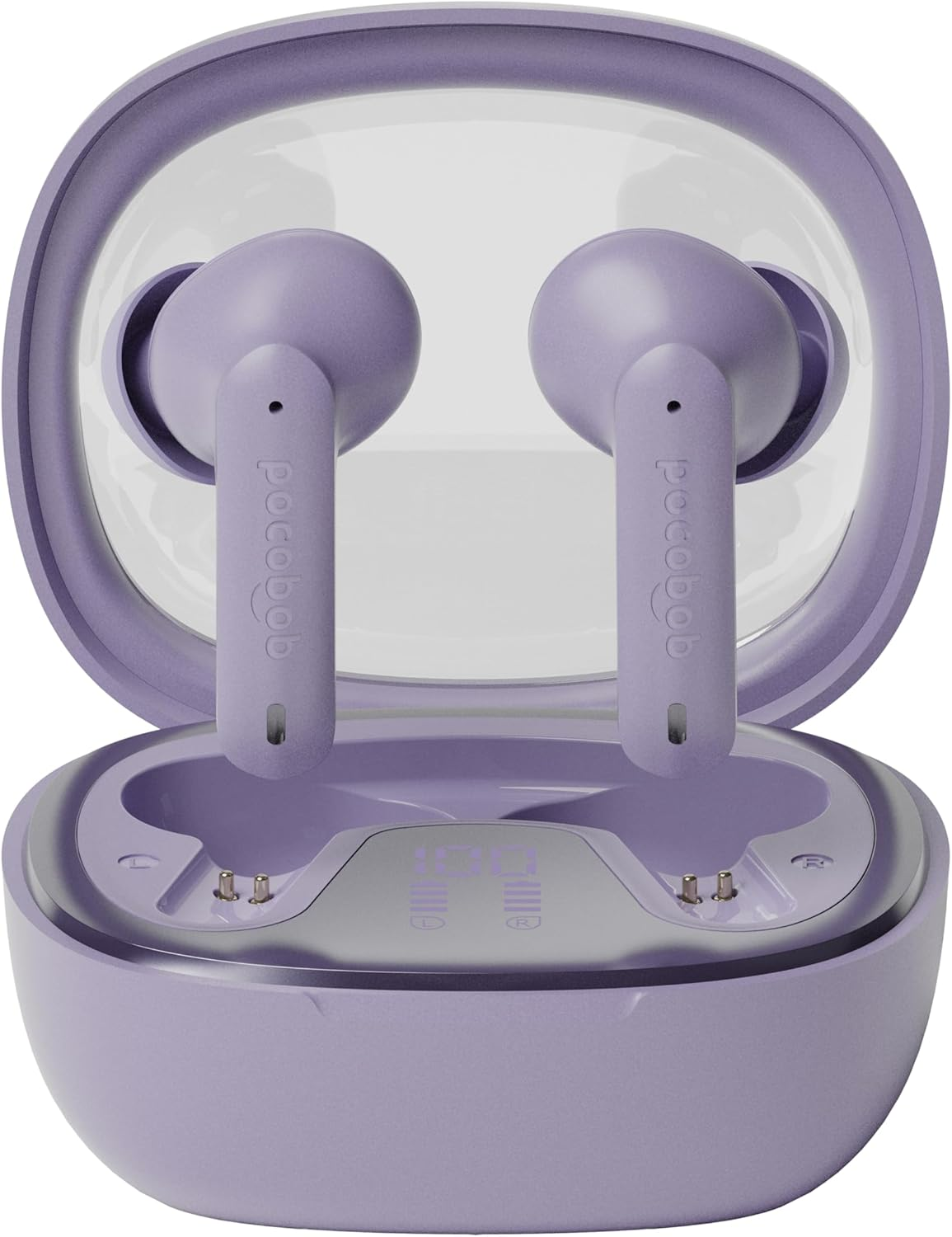 Pocobob 8 Bluetooth 5.3 In-Ear Headphones with Microphone, ENC, App Control, 32 Hour Battery, Touch, USB-C, IPX4 Water Protection - True Wireless Earbuds - Light Purple image number 5