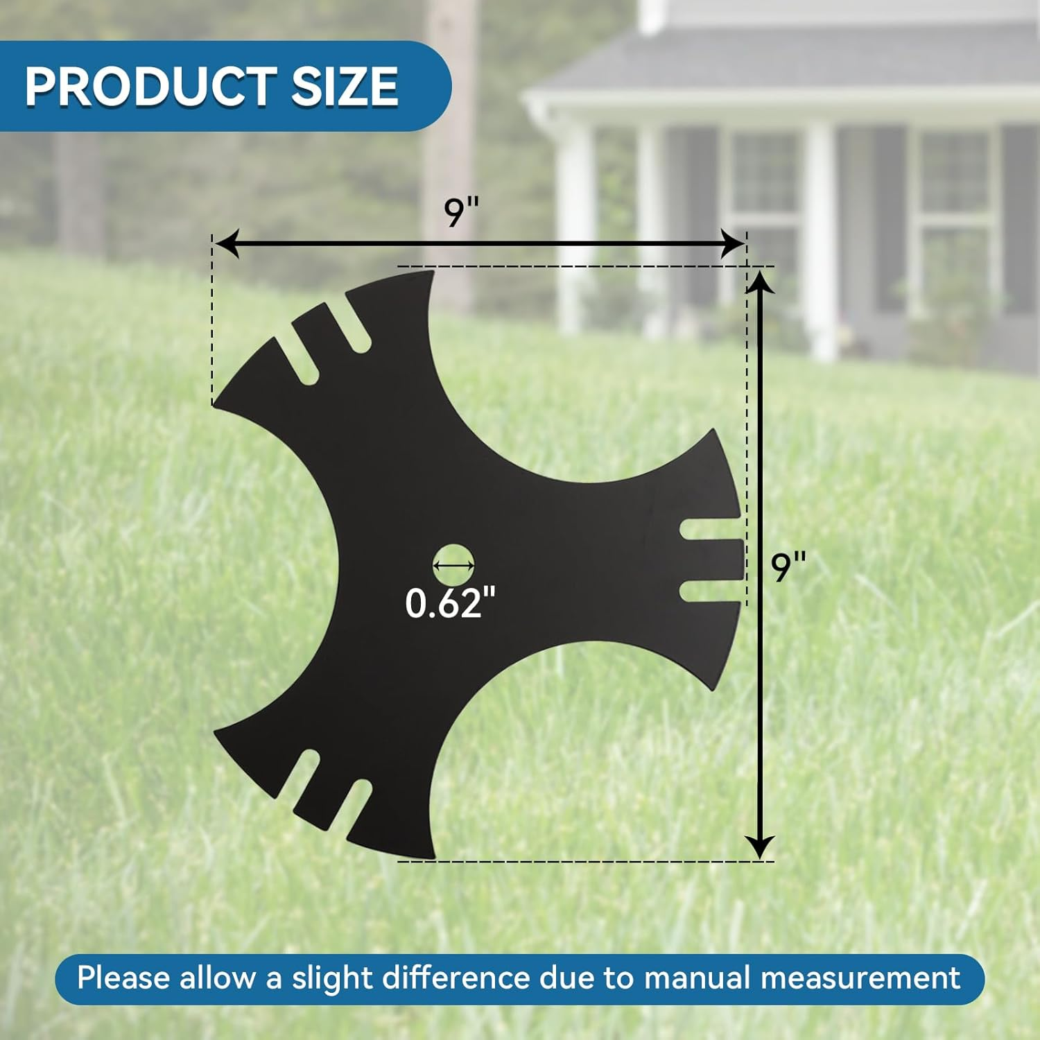 Edger Blade 781-0748 781-0748-0637 for Craftsman Troy-Bilt MTD Lawn Edger - 3-Side 9" Tri-Star Trencher Blade for B&S Sears Mclane Gas Edger,Replace 40-009 490-105-M017 981-0748- 2 PCS image number 2