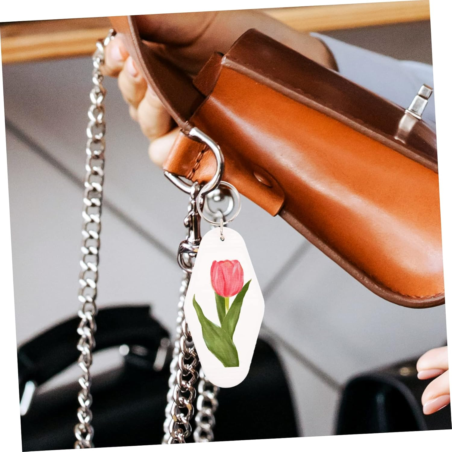 TINEASUR 20Pcs Blank Keychain Tags for Luggage Backpack Key Labels for Travel Crafting Organization image number 4