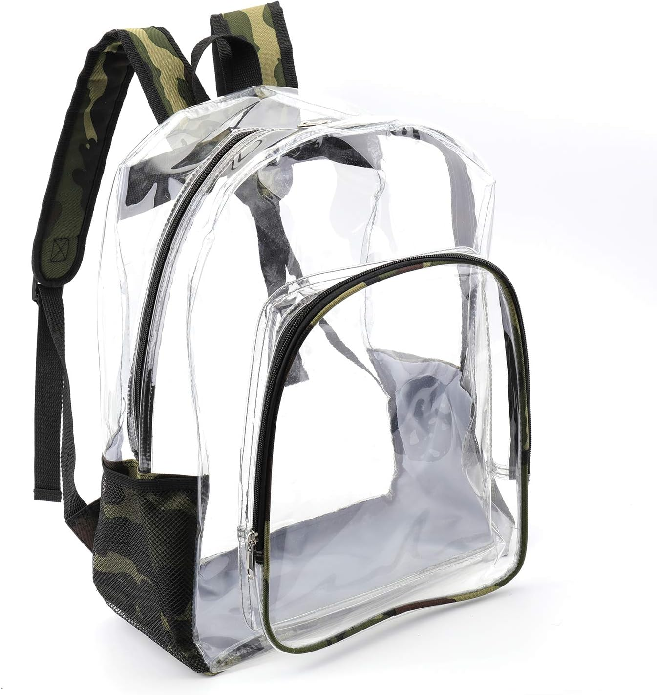 Heavy Duty Transparent Clear Backpack See through Backpacks for School Security Travel College, Navy Blue, Large, Clear