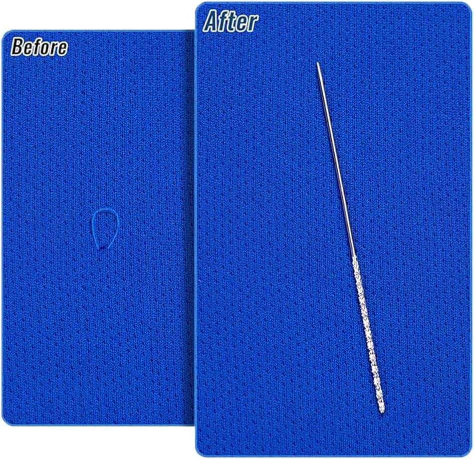 NYGHMY 15 Pcs Extra Fine Snag Repair Tool, Repair Sewing Tools, Silver, High Carbon Steel, 60 X 0.8Mm