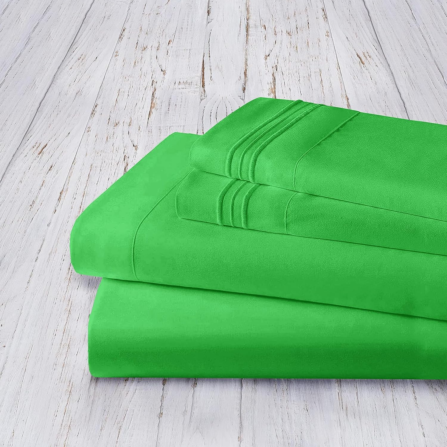 Mocassi Twin Sheet Set - Luxury Hotel 1800 Premier Bedding Sheets & Pillowcases - Ultra Soft Breathable & Cooling Bed Sheets - Deep Pocket - Wrinkle Resistant - 4 Piece - Twin, Emerald Green image number 1