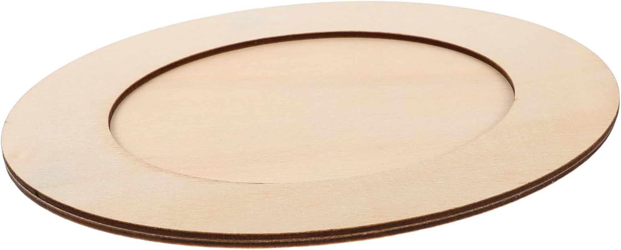 MOLUCKFU Wooden Craft Frame Oval DIY Photo Frame Unfinished for Decor Stand up Display for Art Projects Family Bonding Activities and Decorations image number 5