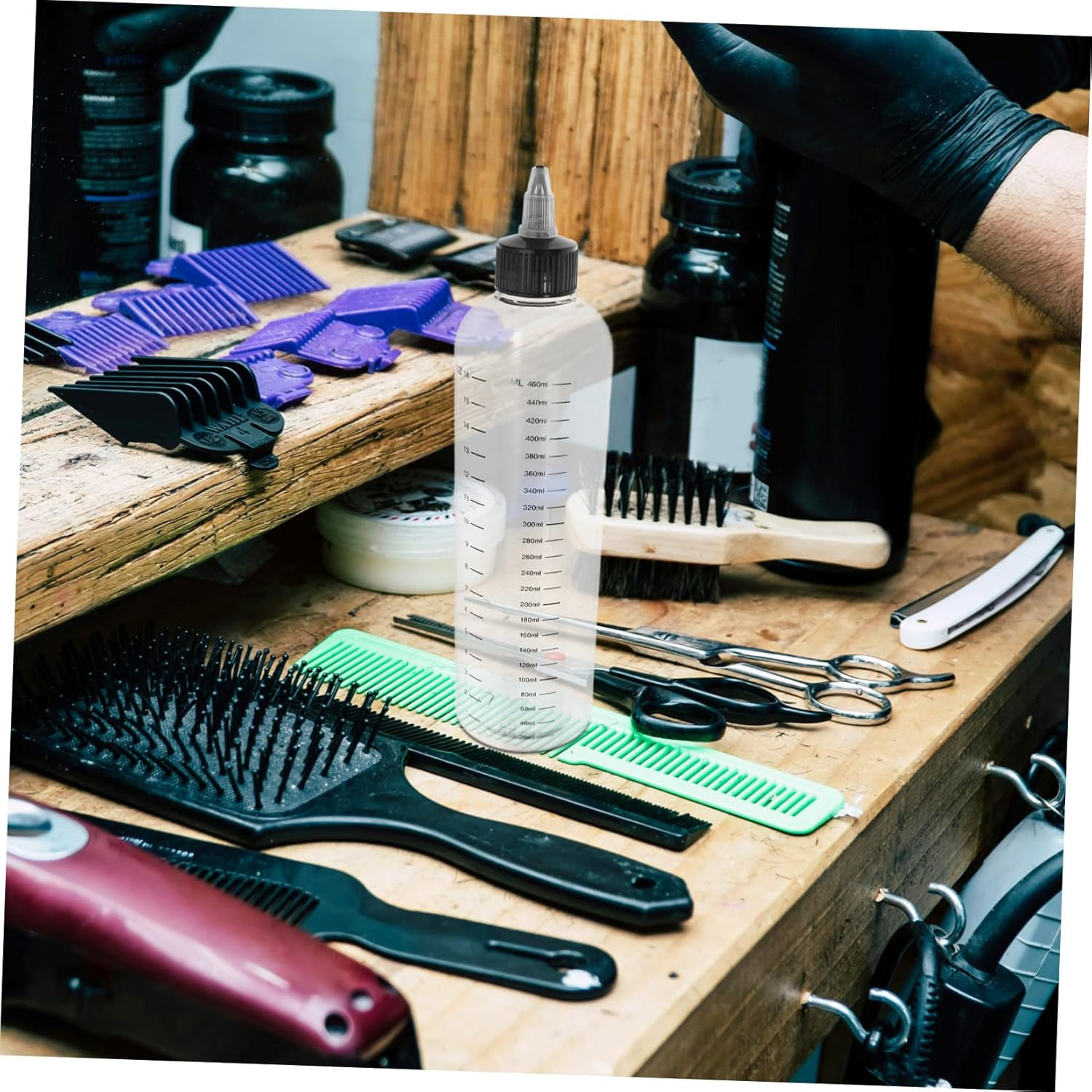 SOLUSTRE Hair Dye Applicator Bottles 2Pcs 460Ml Squeeze Bottles Measurement Marks for Accurate Color Mixing and Scalp Application for Salon Use image number 2