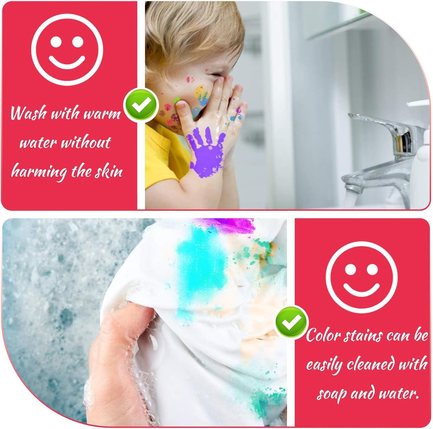 Craft Ink Pad, 24 Colors Finger Stamp Pads, Washable Craft Stamp Pads for Paper, Craft, Wood Fabric, Scrapbooking, Card Making, Kids