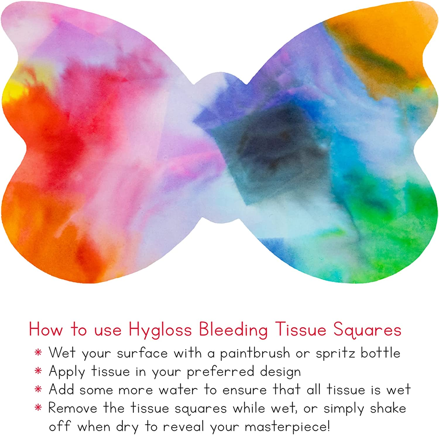 Hygloss Products Bleeding Tissue Paper Squares 2-Inch, 20 Assorted Colors for Arts & Crafts, DIY Projects, Scrapbooking, Greeting Cards, 480 Squares image number 4