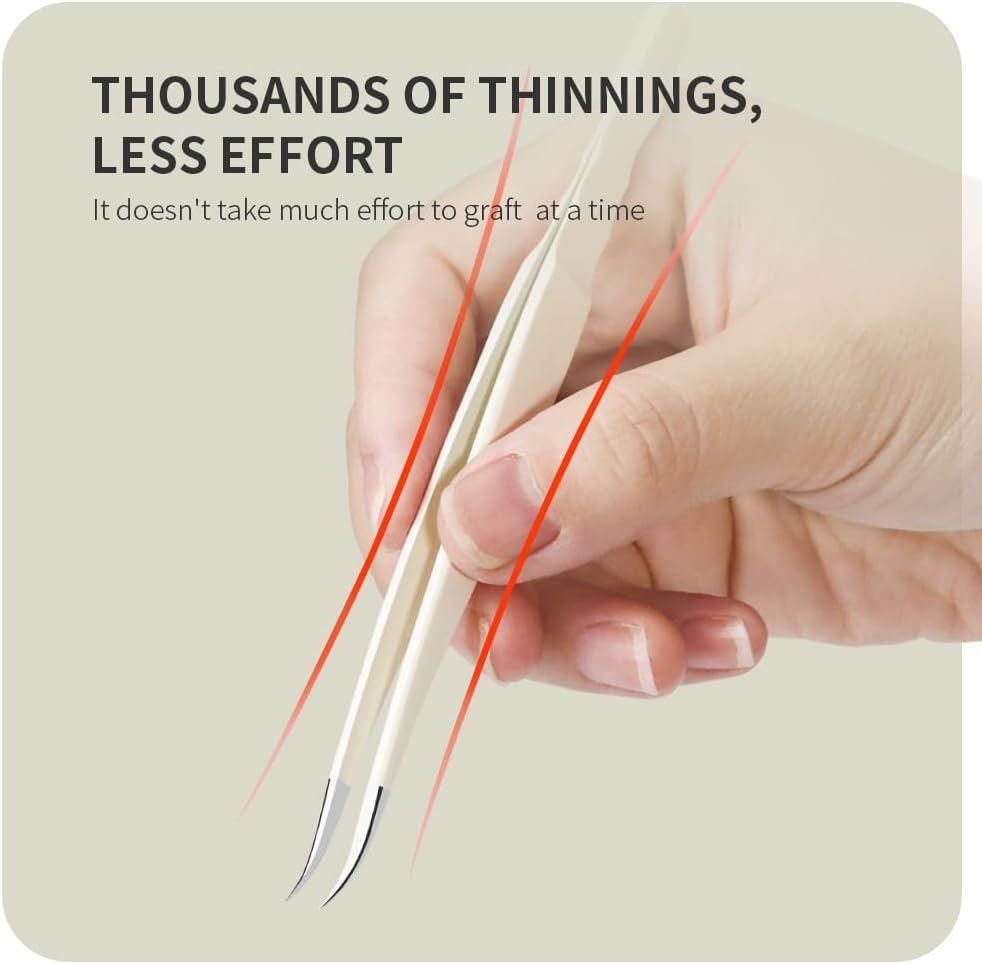 ANNAFRIS Lash Tweezers for Eyelash Extensions,Precision Fiber Tip Tweezers for False Eyelashes,Stainless Steel Tweezers(W1+3+5+6+8) image number 4