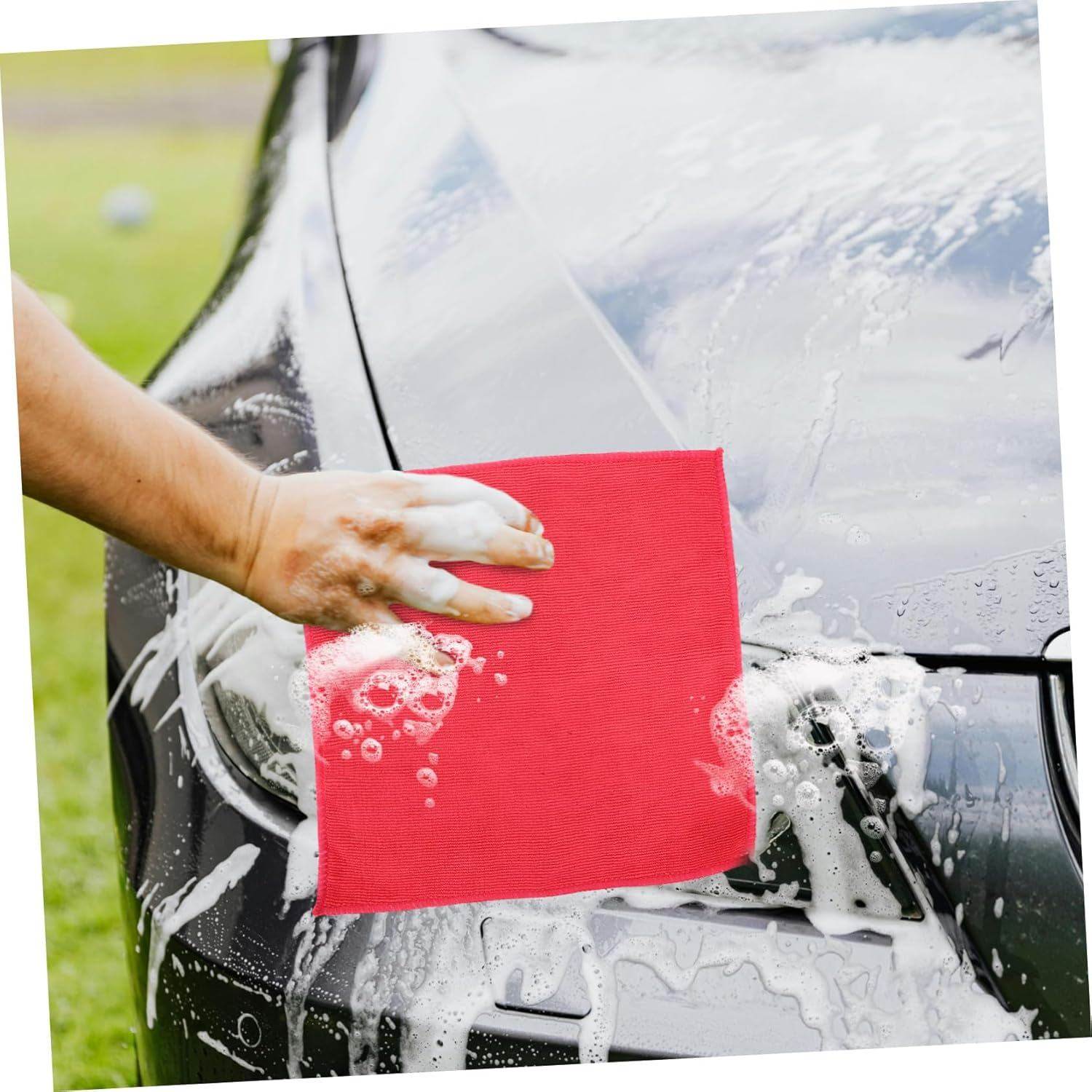 BRIGHTFUFU Car Wash Clay Towel Red Car Drying Towel Truck Cleaning Cloth Suv for Automotive Detailing and Household Cleaning image number 1