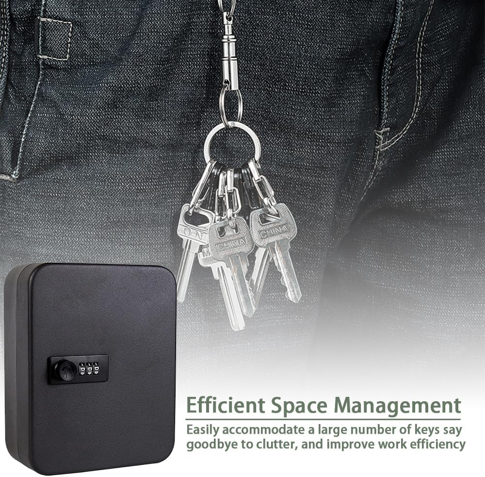 20 Key Storage Cabinet,Wall Mounted Key Cabinet,Bin with Combination Lock,Security Storage Box,Key Organizer,For Home,Office,Key Storage image number 1