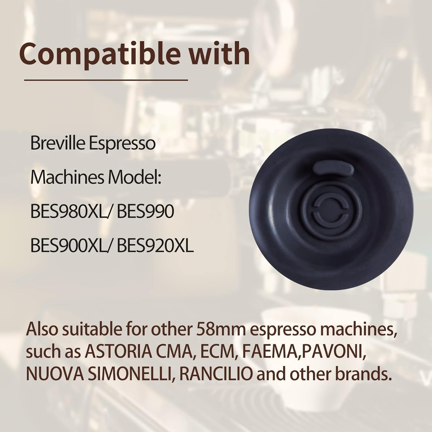 2 Pack 58 Mm Backflush Cleaning Disc for Breville,Cleaning Disc for Breville Espresso Machine Part BES920XL BES900XL BES980XL Bes990,Black image number 3