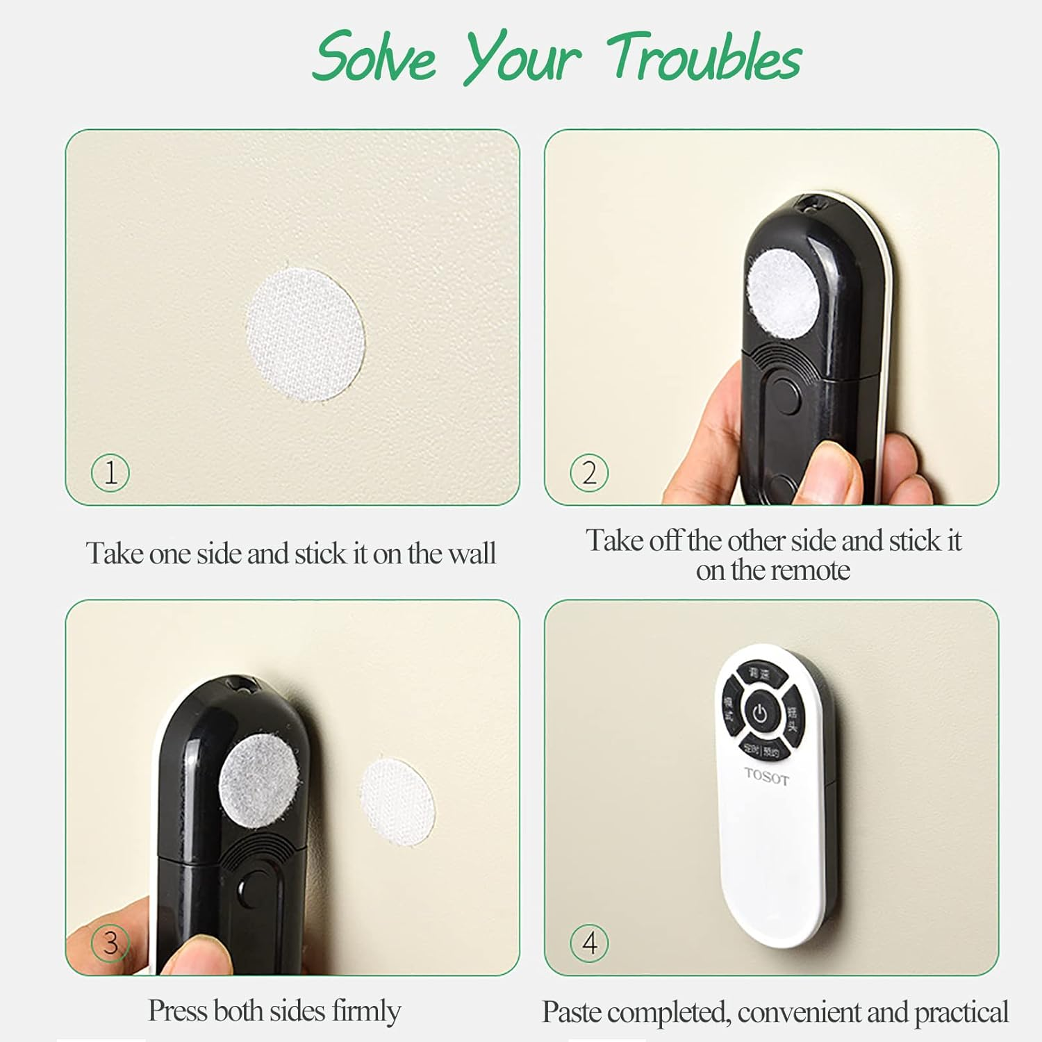 400Pcs Self Adhesive Dots, 200 Pairs Hook and Loop, 10Mm, White, for Home, School, Office image number 4