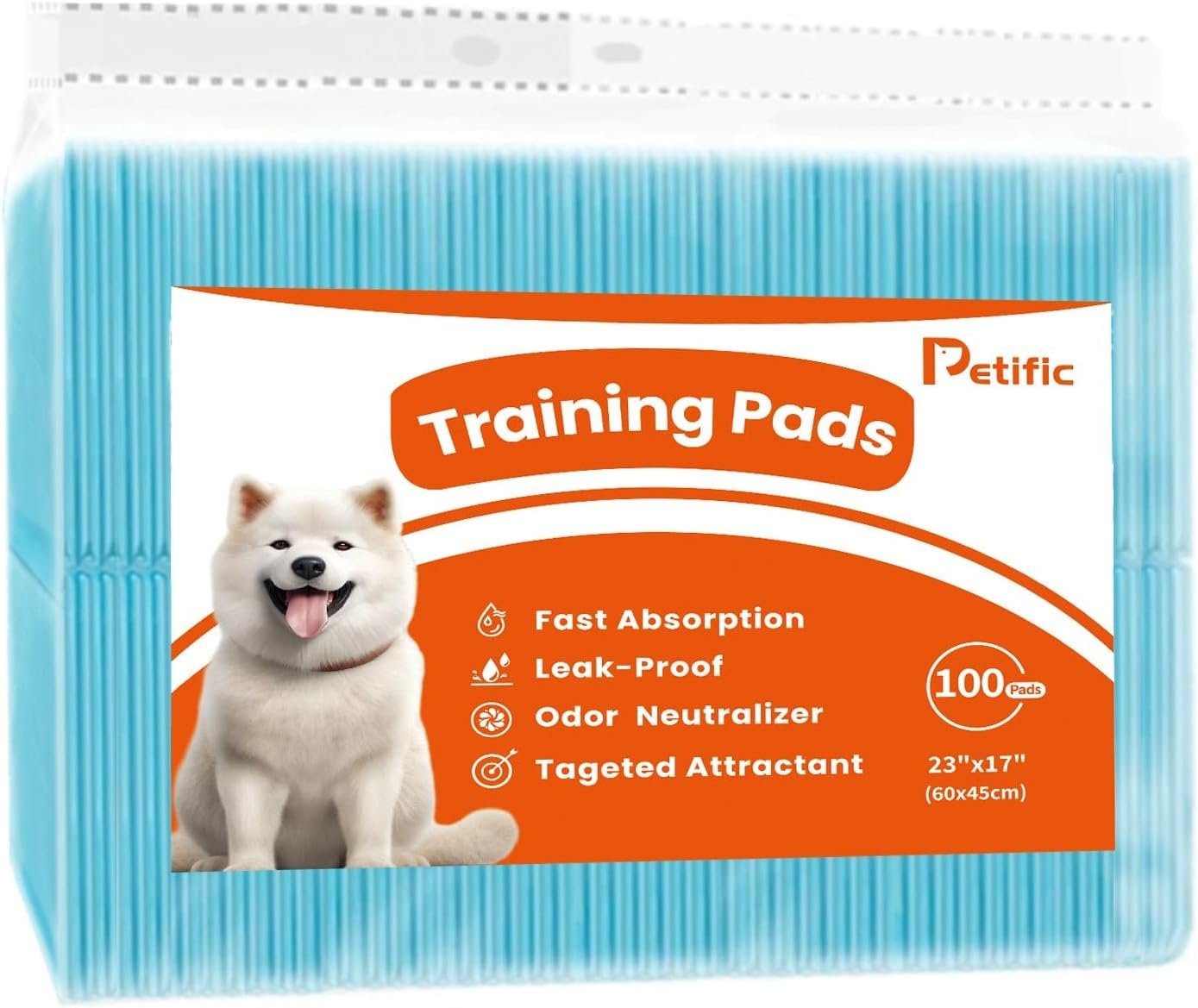 100 PCS Pet Training Pee Pads 18" X 24", Super Absorbent Disposable Dogs Diaper Pads Leak Pads, Fast Drying Pet Toilet/Puppy Potty Pee Mats for Dogs Cats Rabbits Pets - Blue (45*60Cm) image number 6